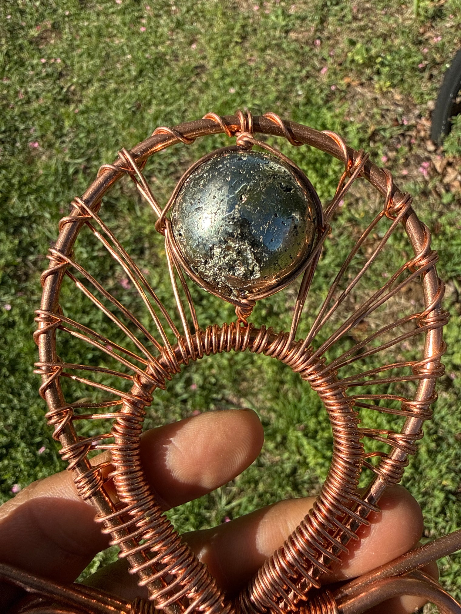 Lapis Lazuli and Pyrite EMF Protection Handheld Ankh