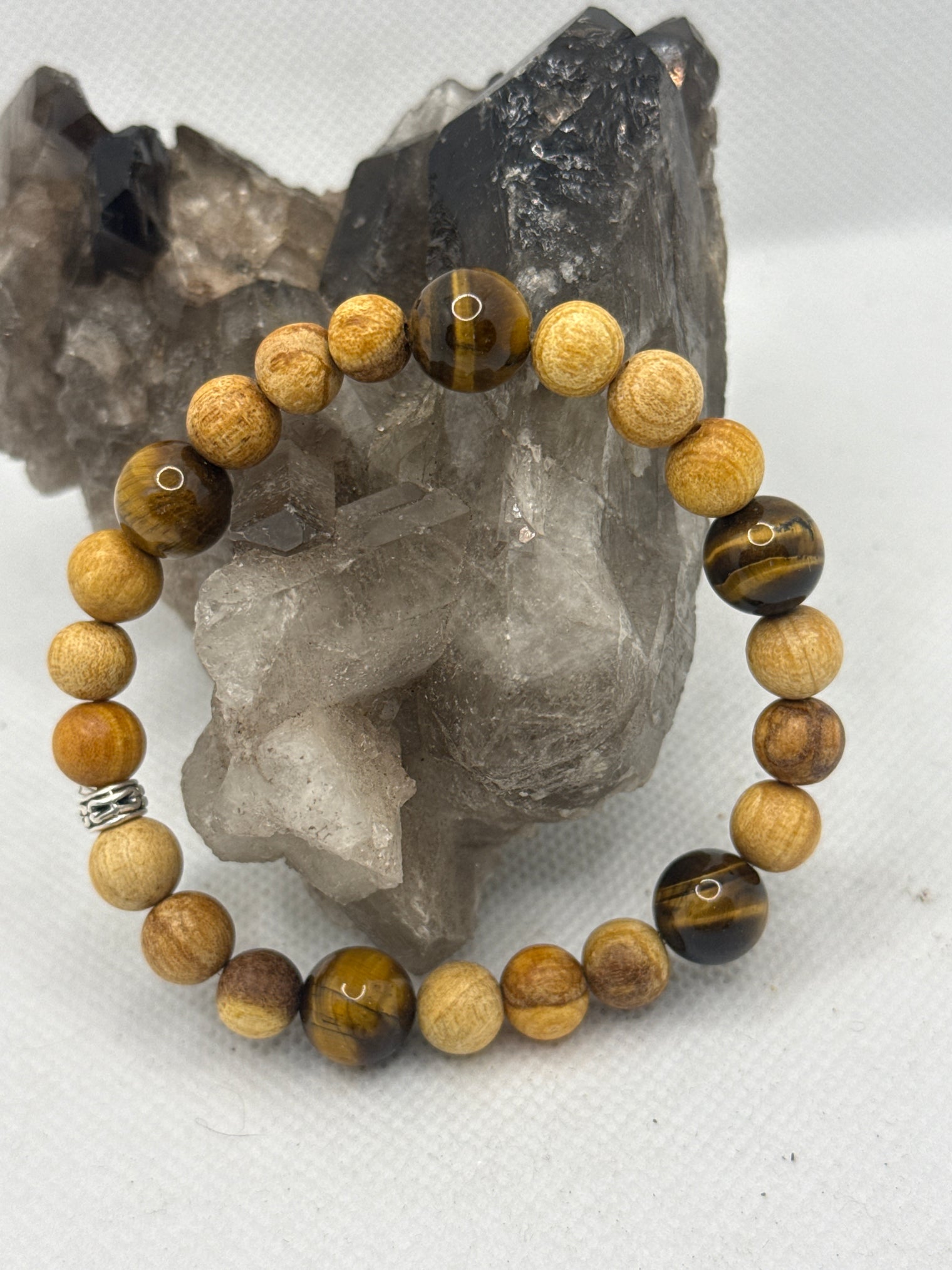 Palo Santo 8mm with Tigers Eye Stretchy Bracelet