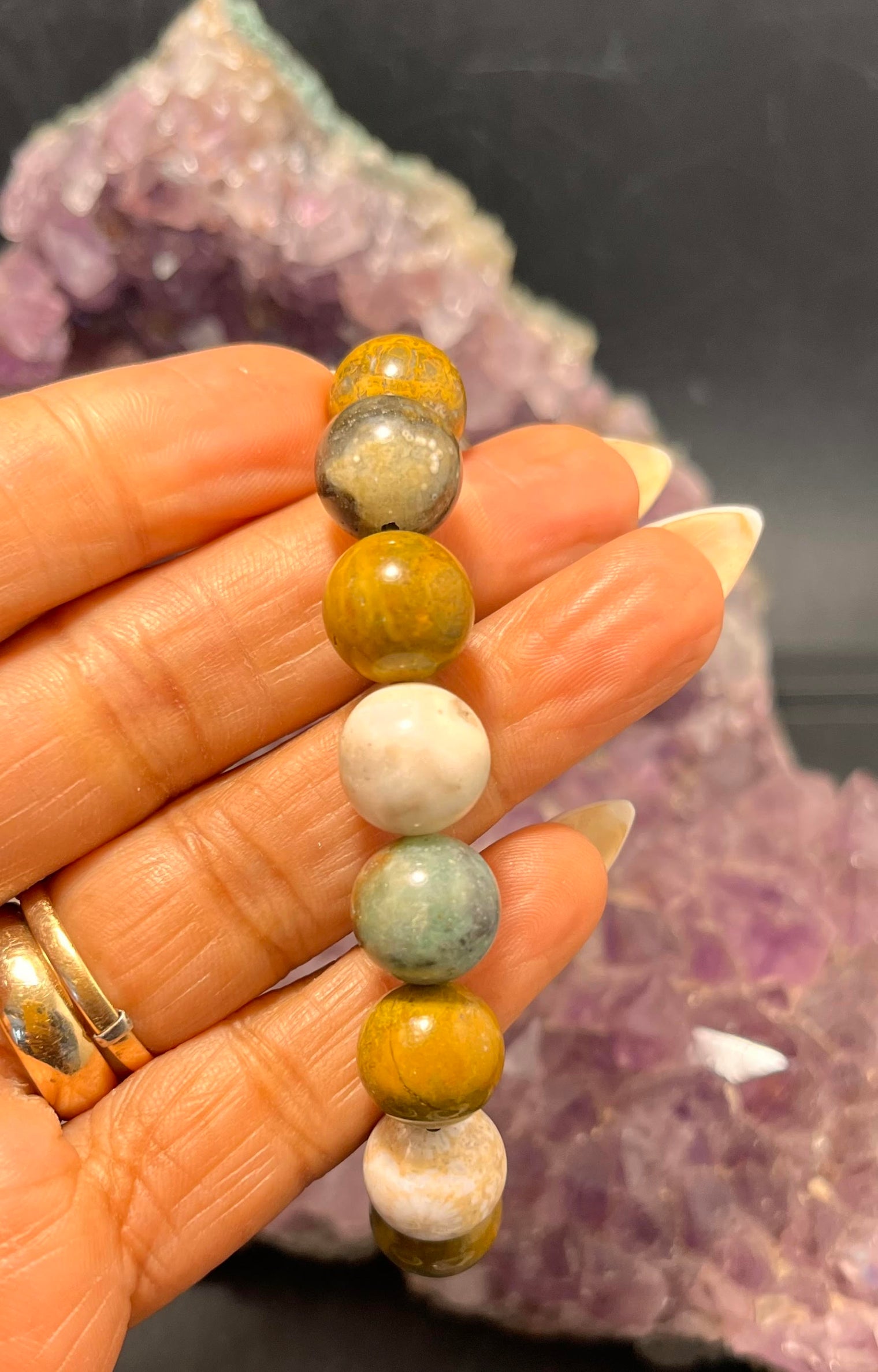 Ocean Jasper 12 mm Stretchy Bracelet