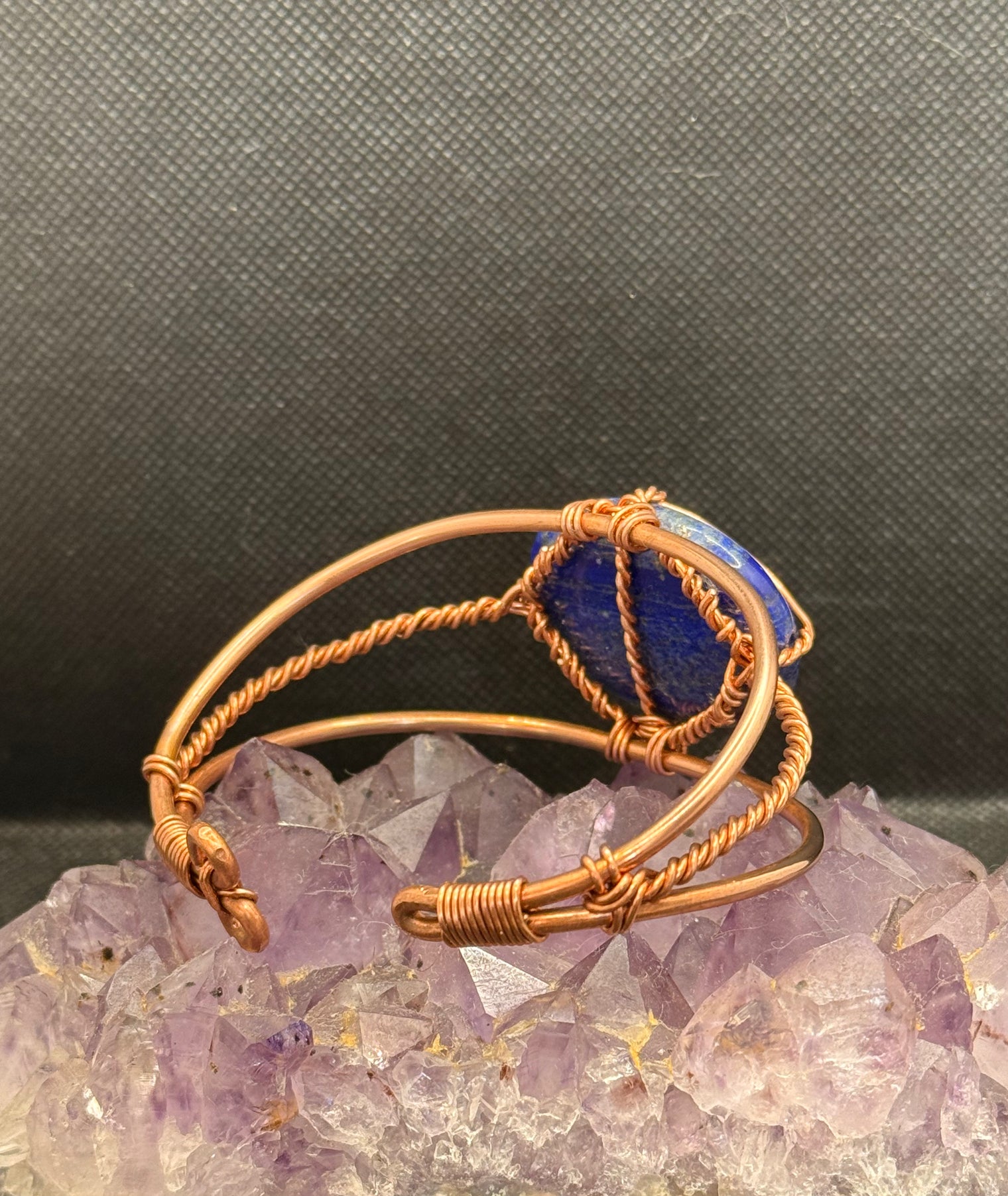 Lapis Lazuli Wirewrapped Copper Bracelet Crystal