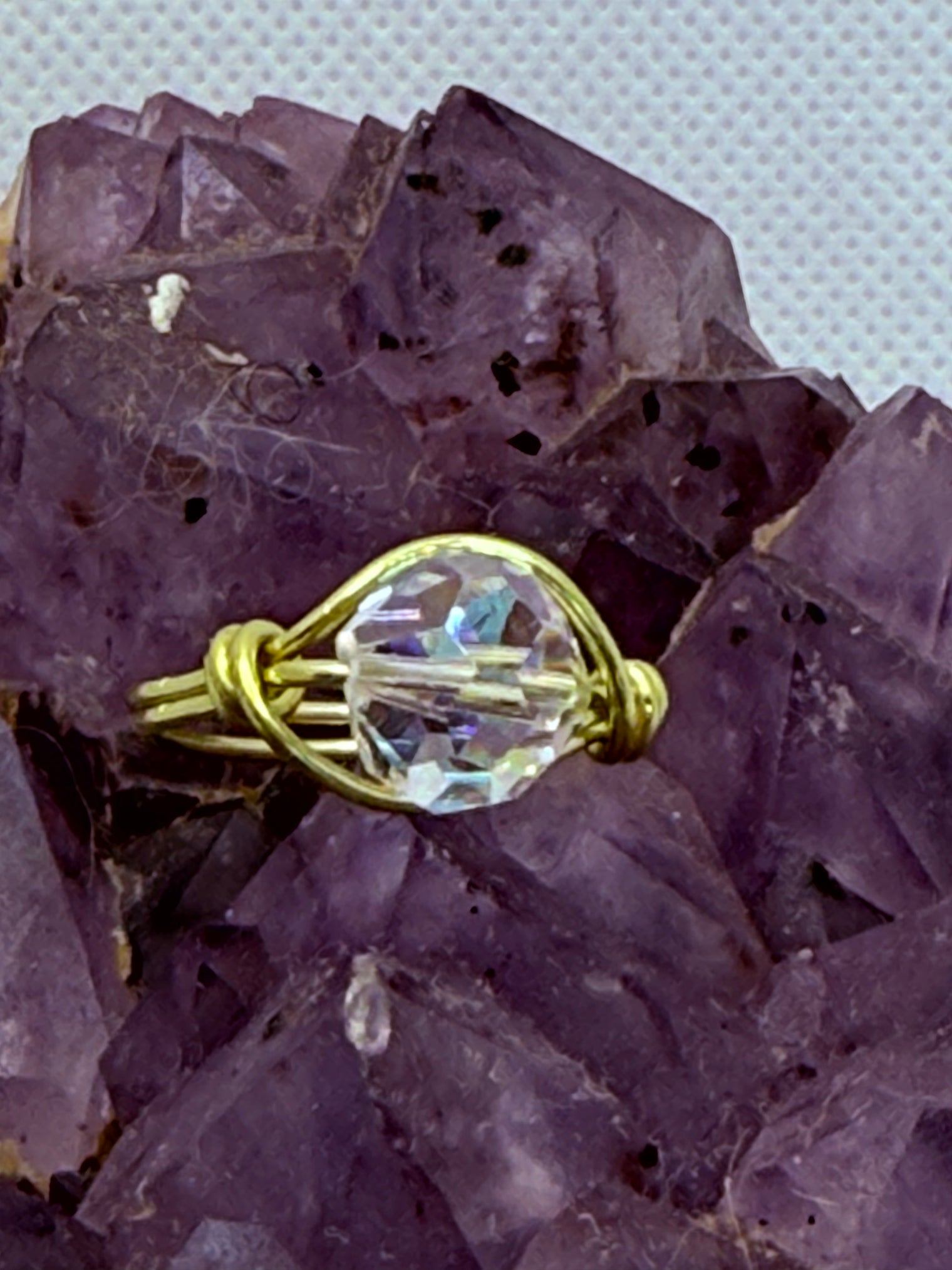 Swarovski Crystal on Brass or Copper Ring