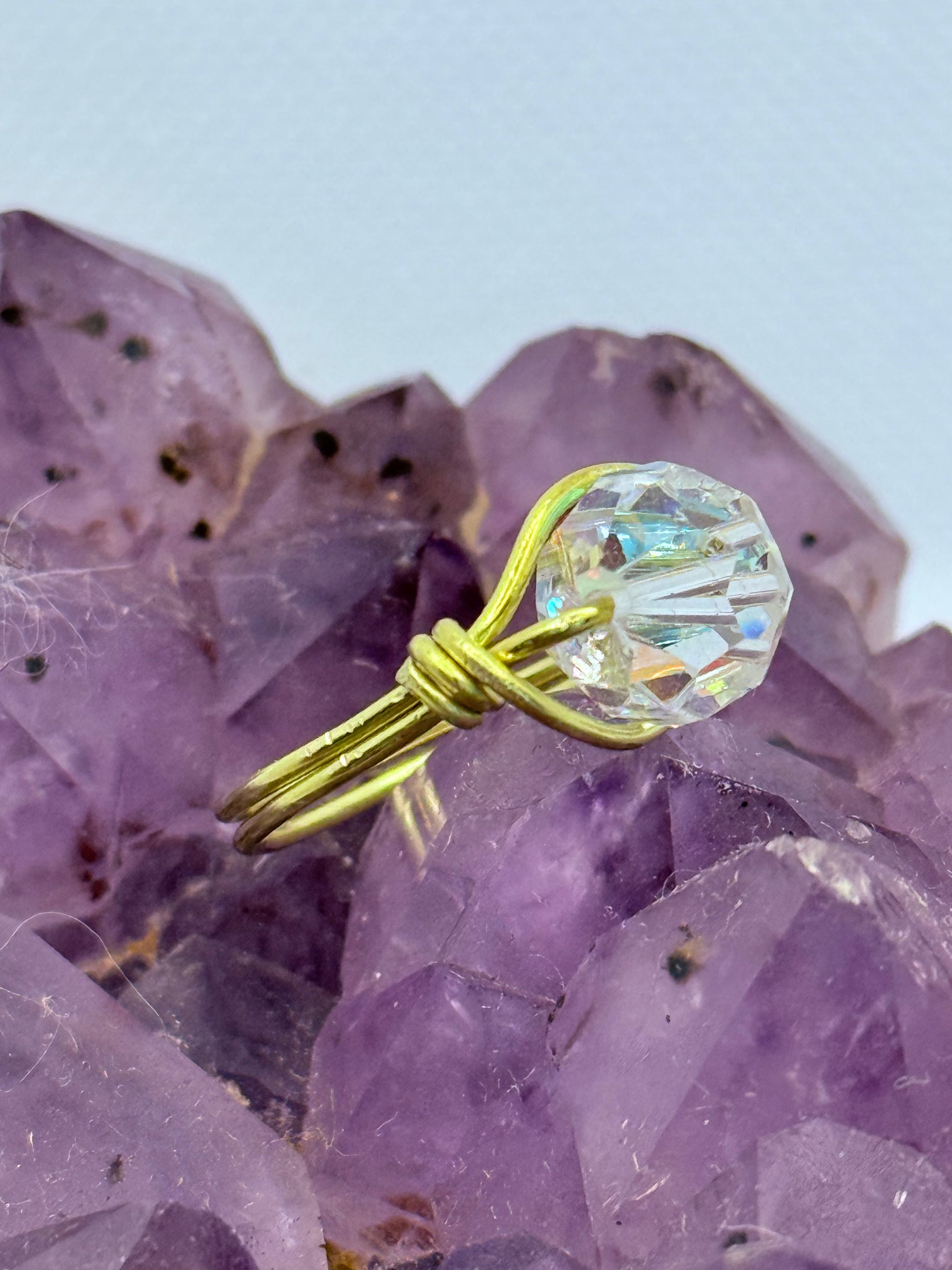 Swarovski Crystal on Brass or Copper Ring