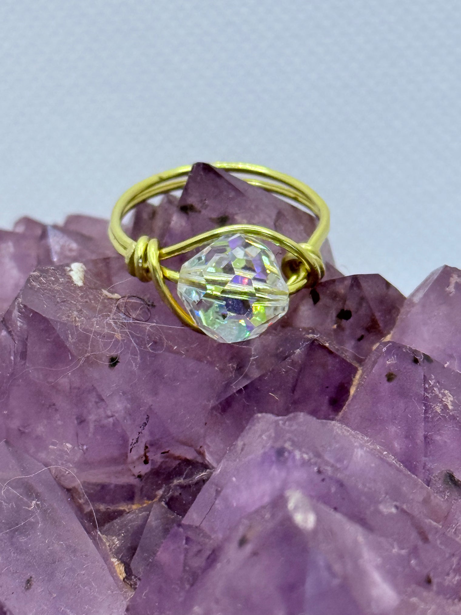 Swarovski Crystal on Brass or Copper Ring