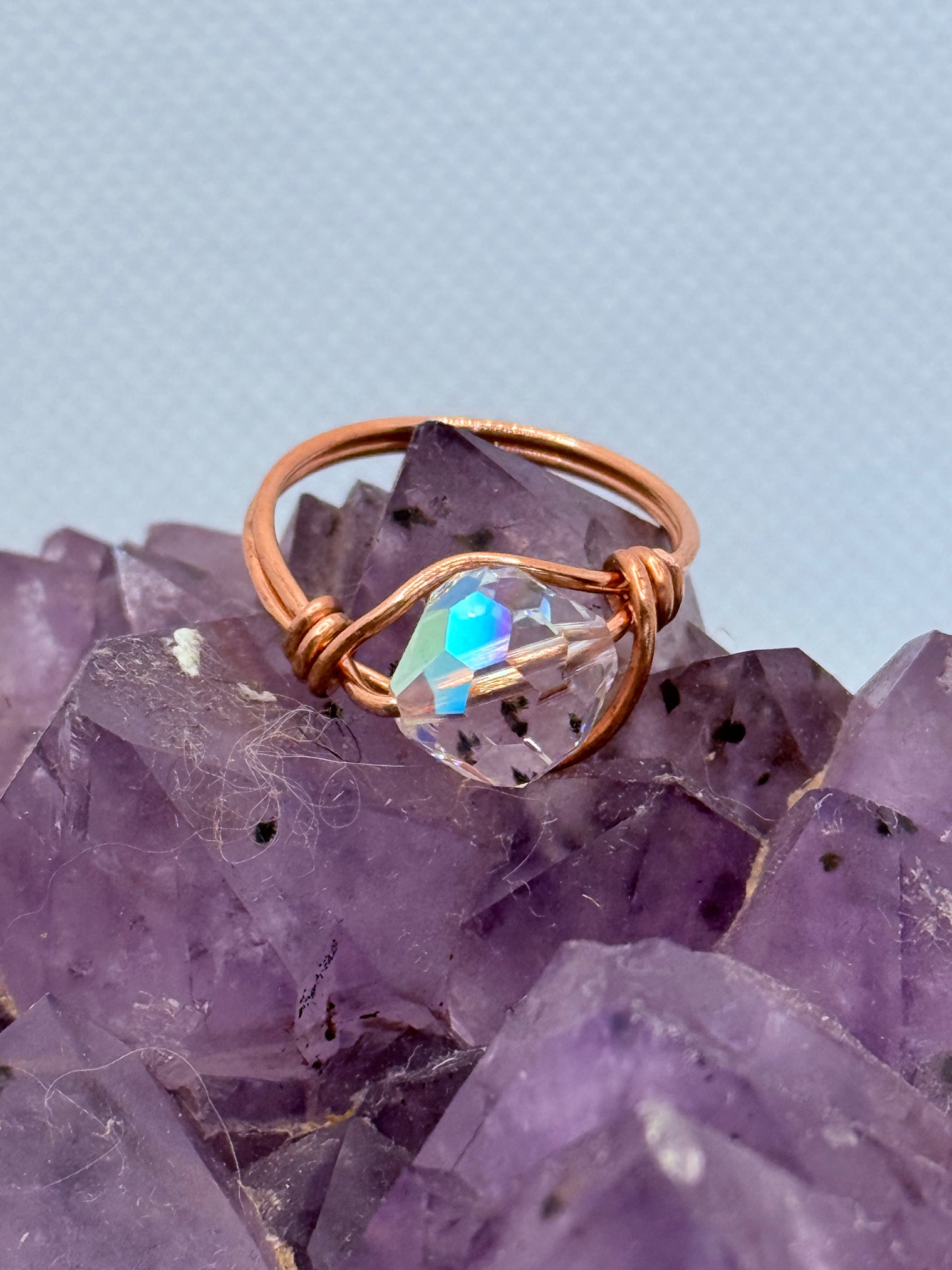 Swarovski Crystal on Brass or Copper Ring