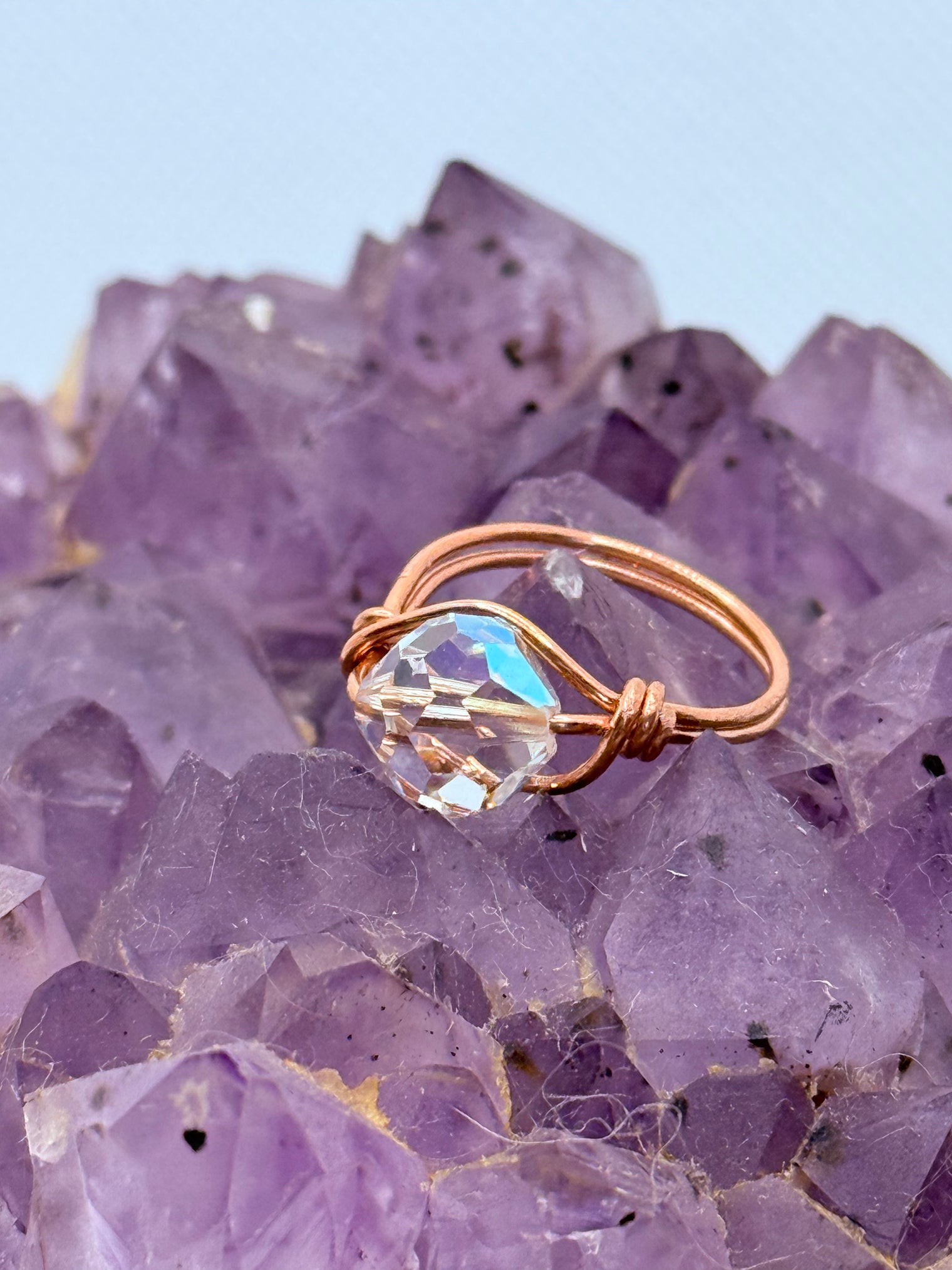 Swarovski Crystal on Brass or Copper Ring