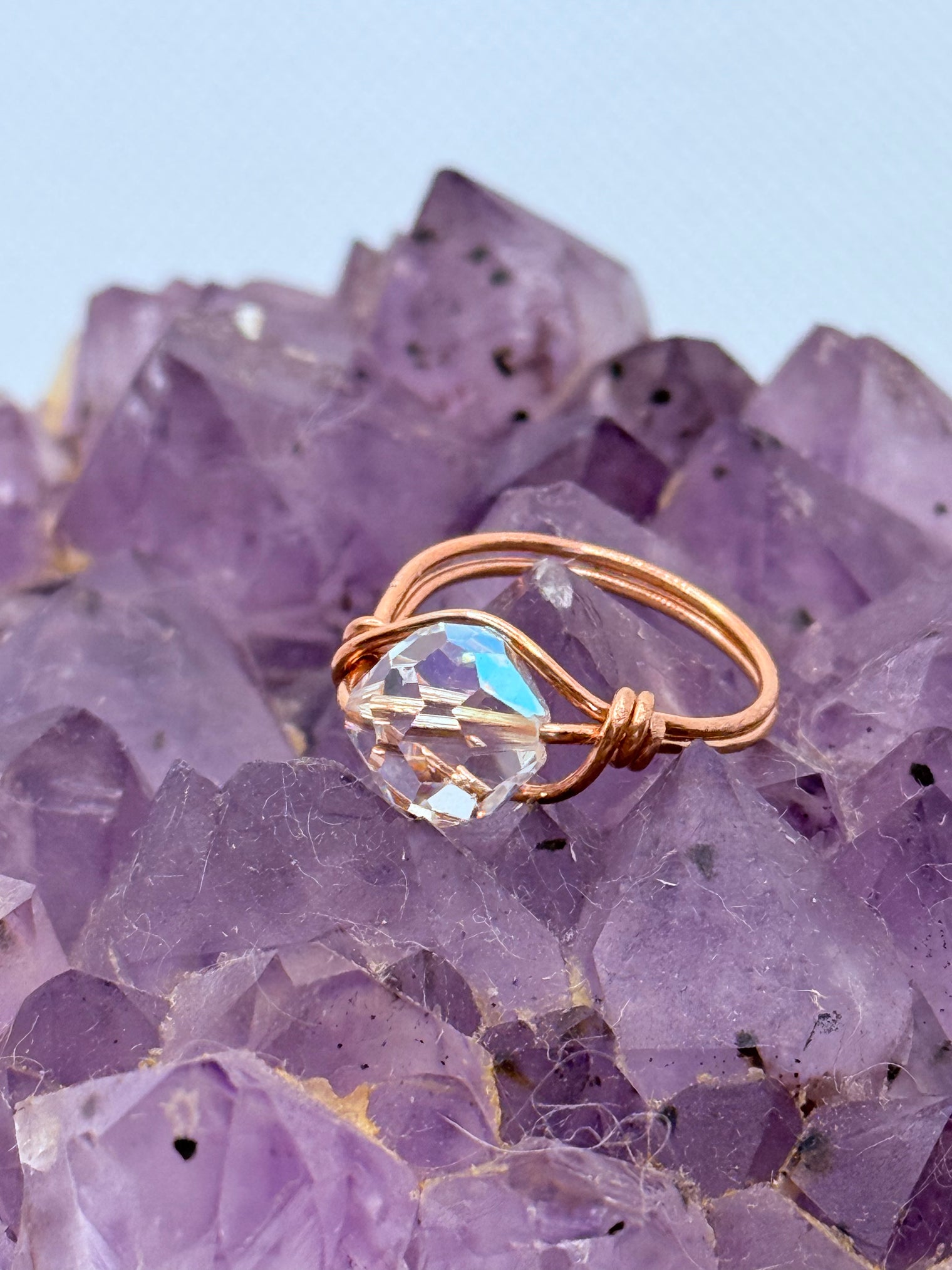 Swarovski Crystal on Brass or Copper Ring