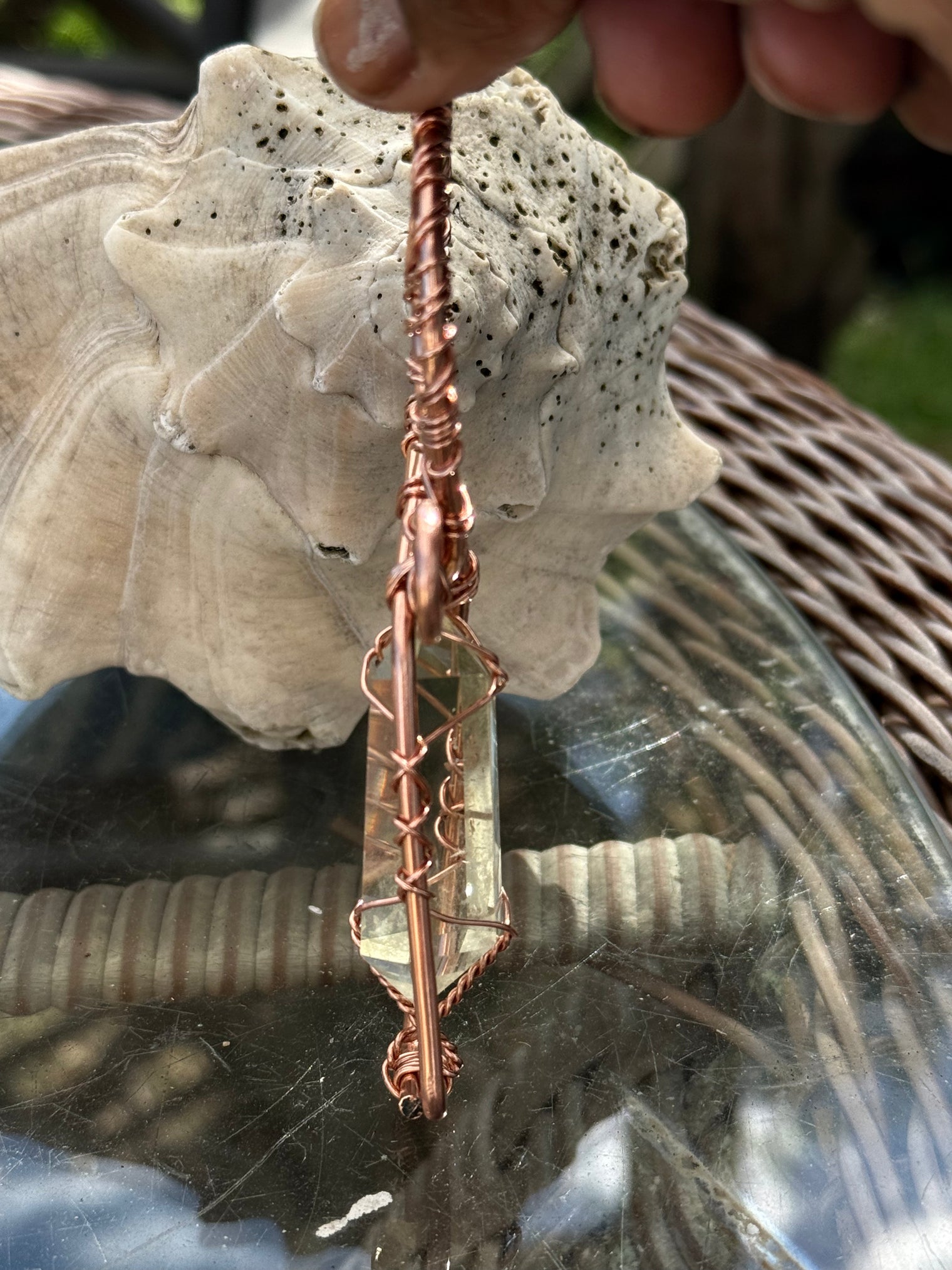 Smoky Citrine POCKET Ankh