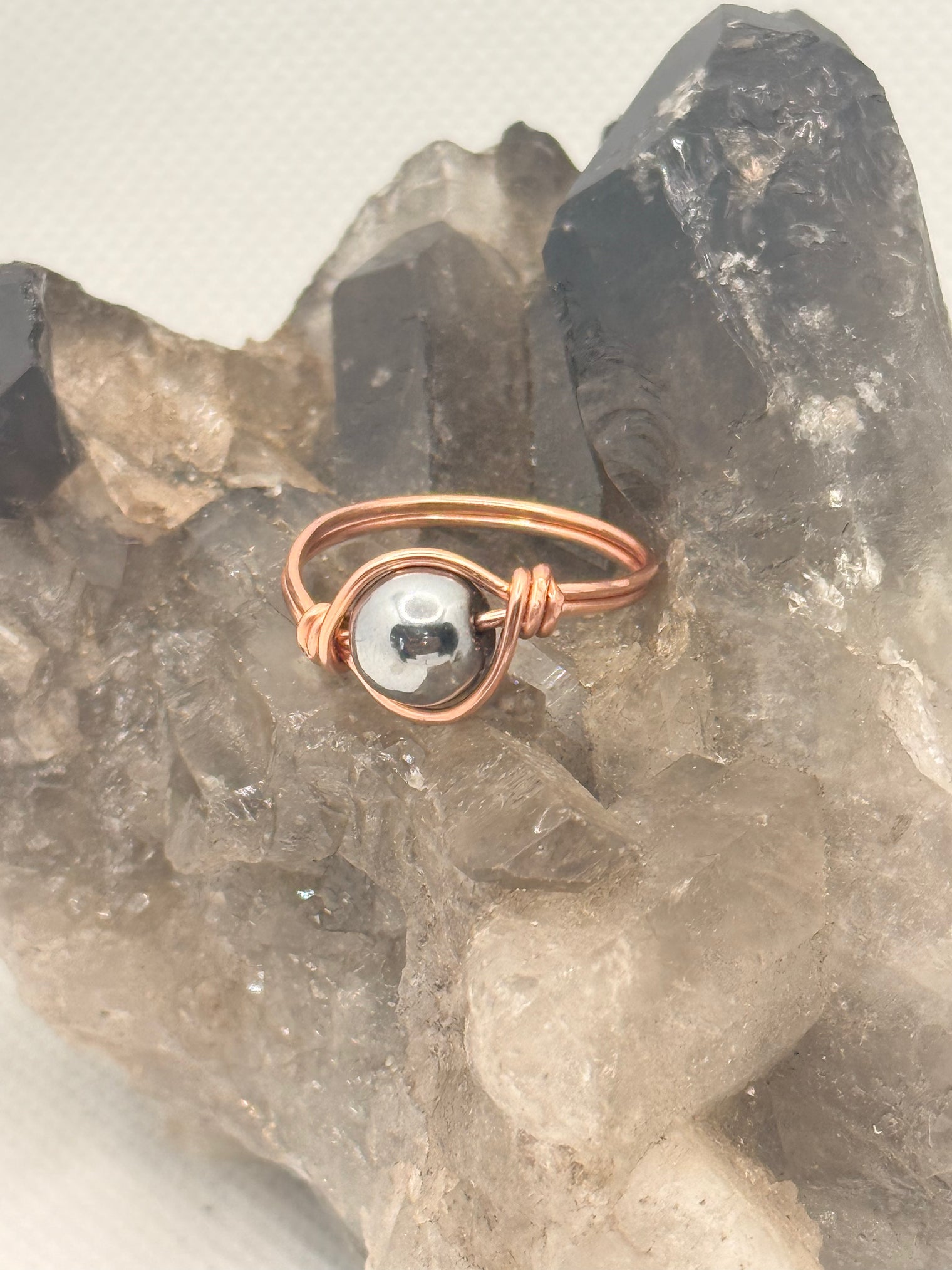 Hematite Copper Bead Ring