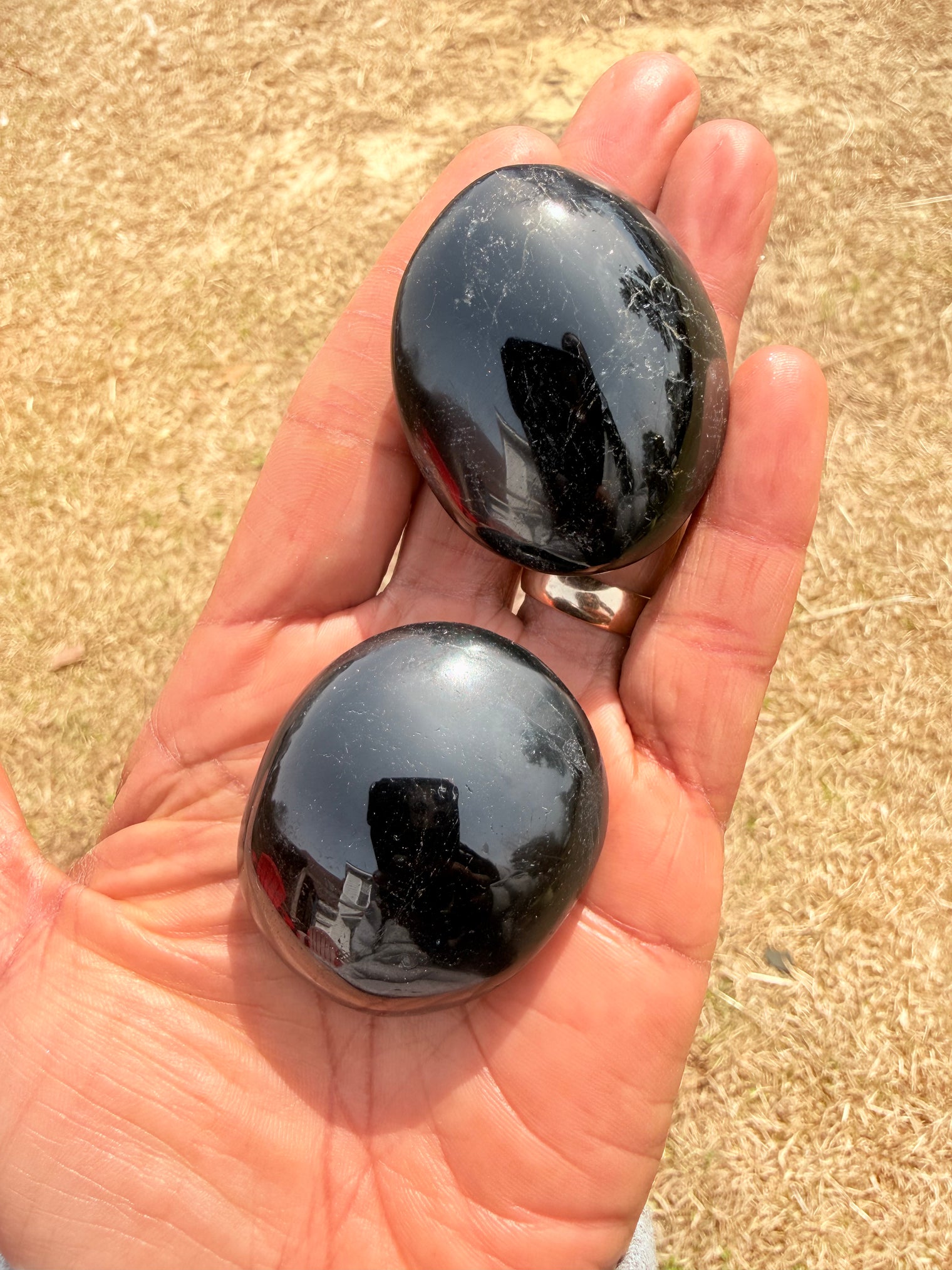 Black Tourmaline Palm Stone