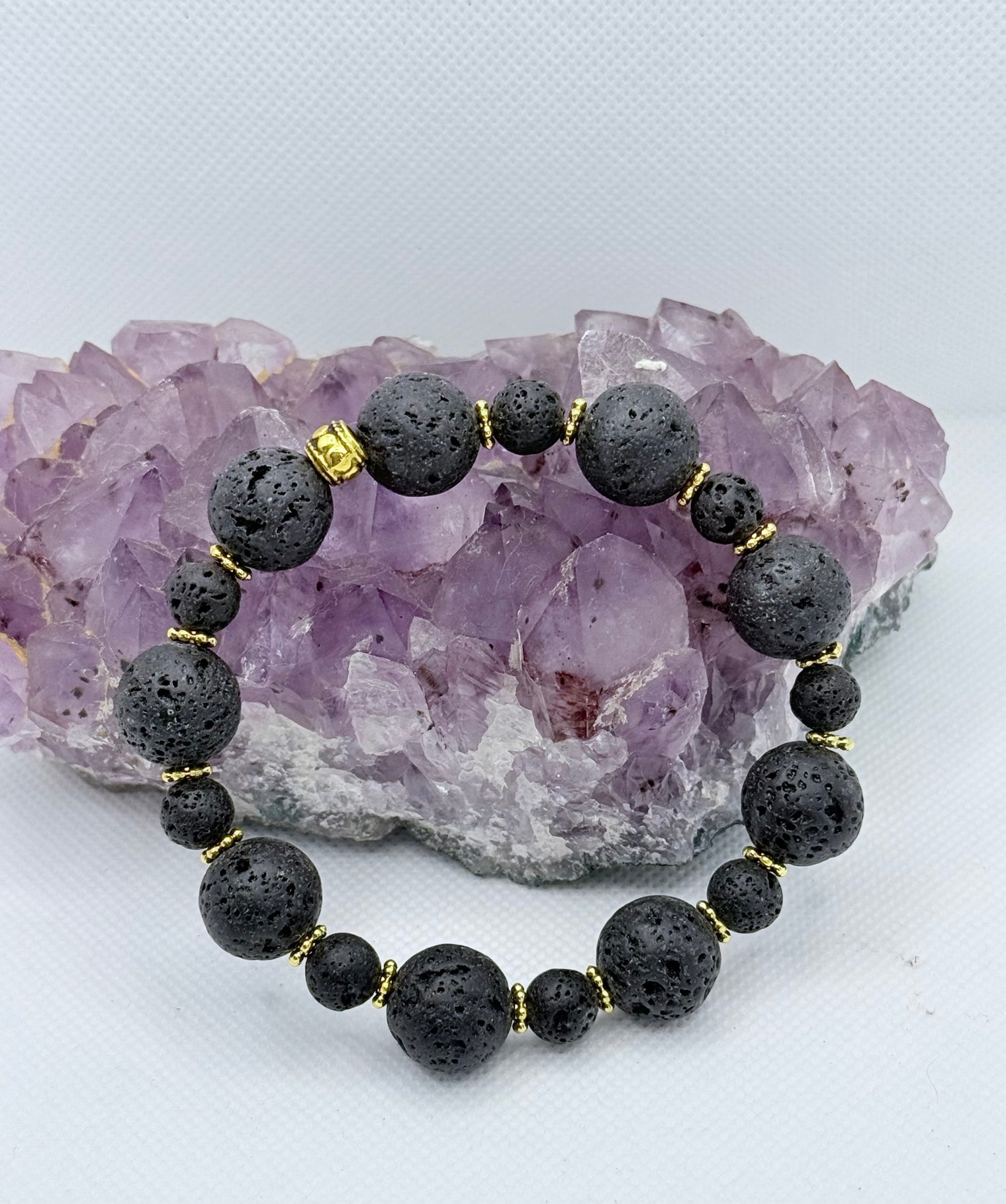 Black Lava Stretchy Bracelet