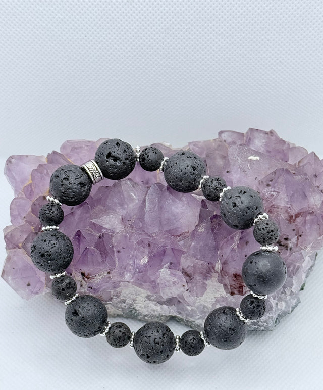 Black Lava Stretchy Bracelet
