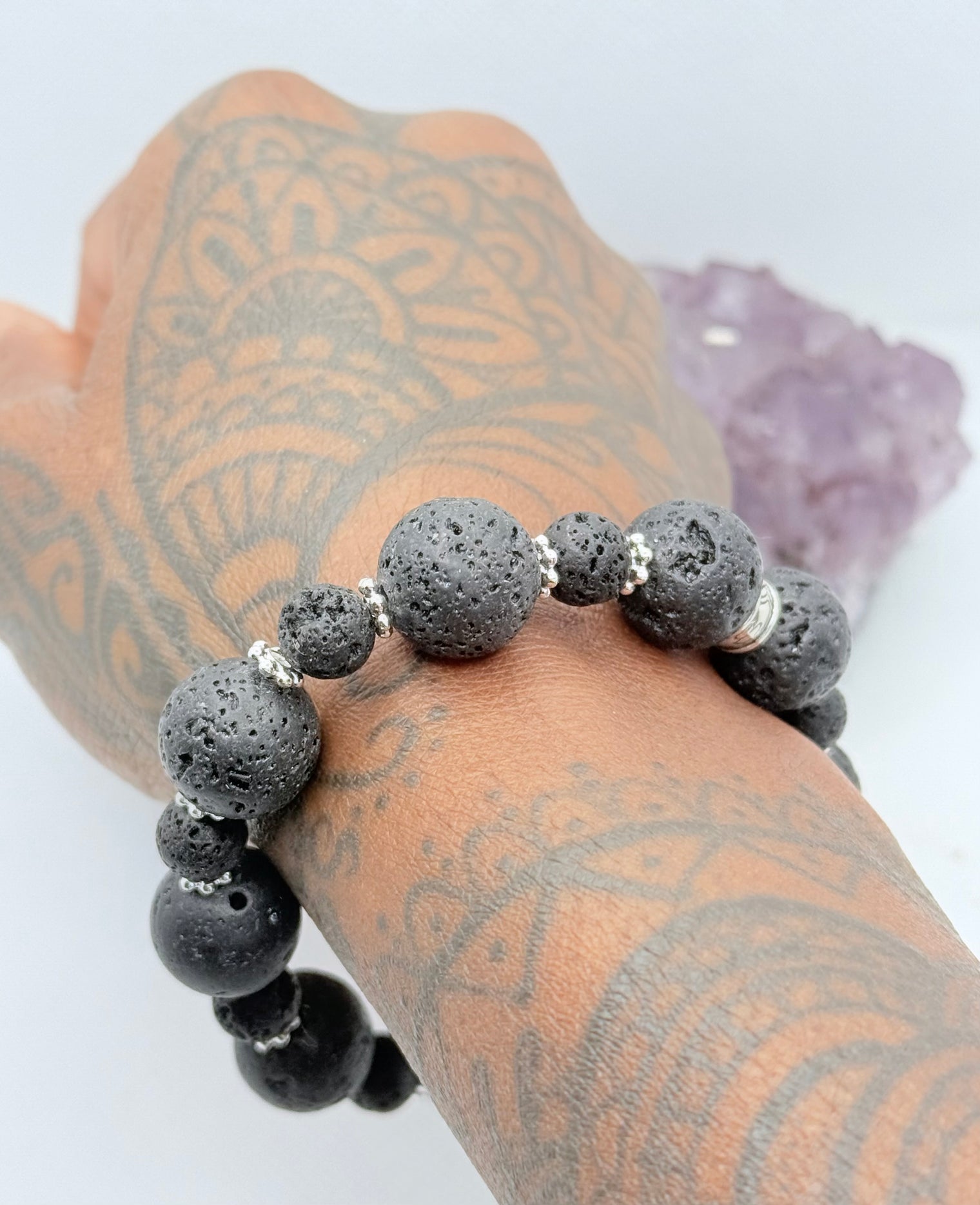 Black Lava Stretchy Bracelet