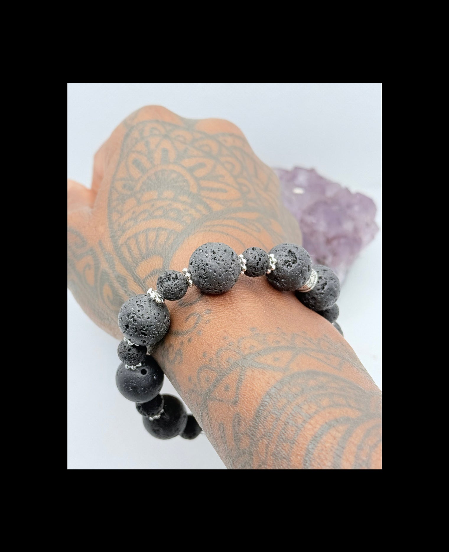 Black Lava Stretchy Bracelet