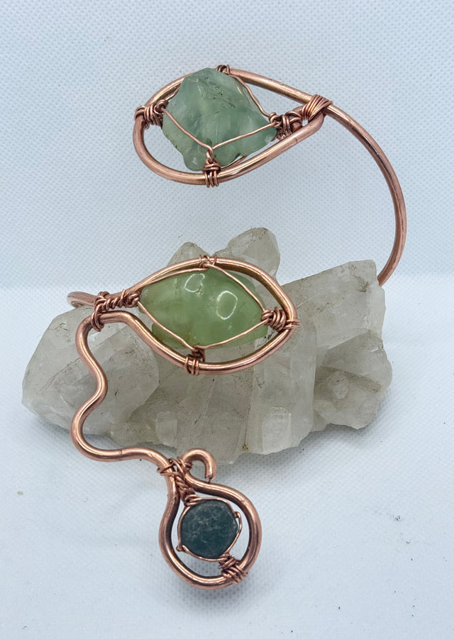 prehnite copper arm cuff