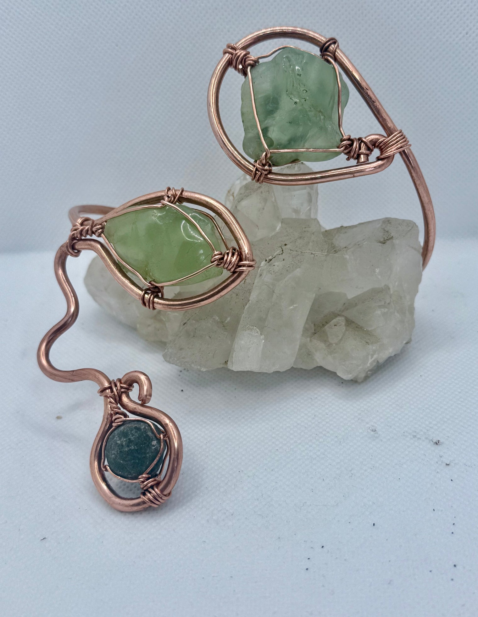 prehnite copper arm cuff