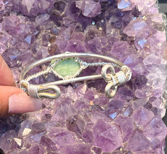 Emerald Sterling Silver Wirewrapped Bracelet