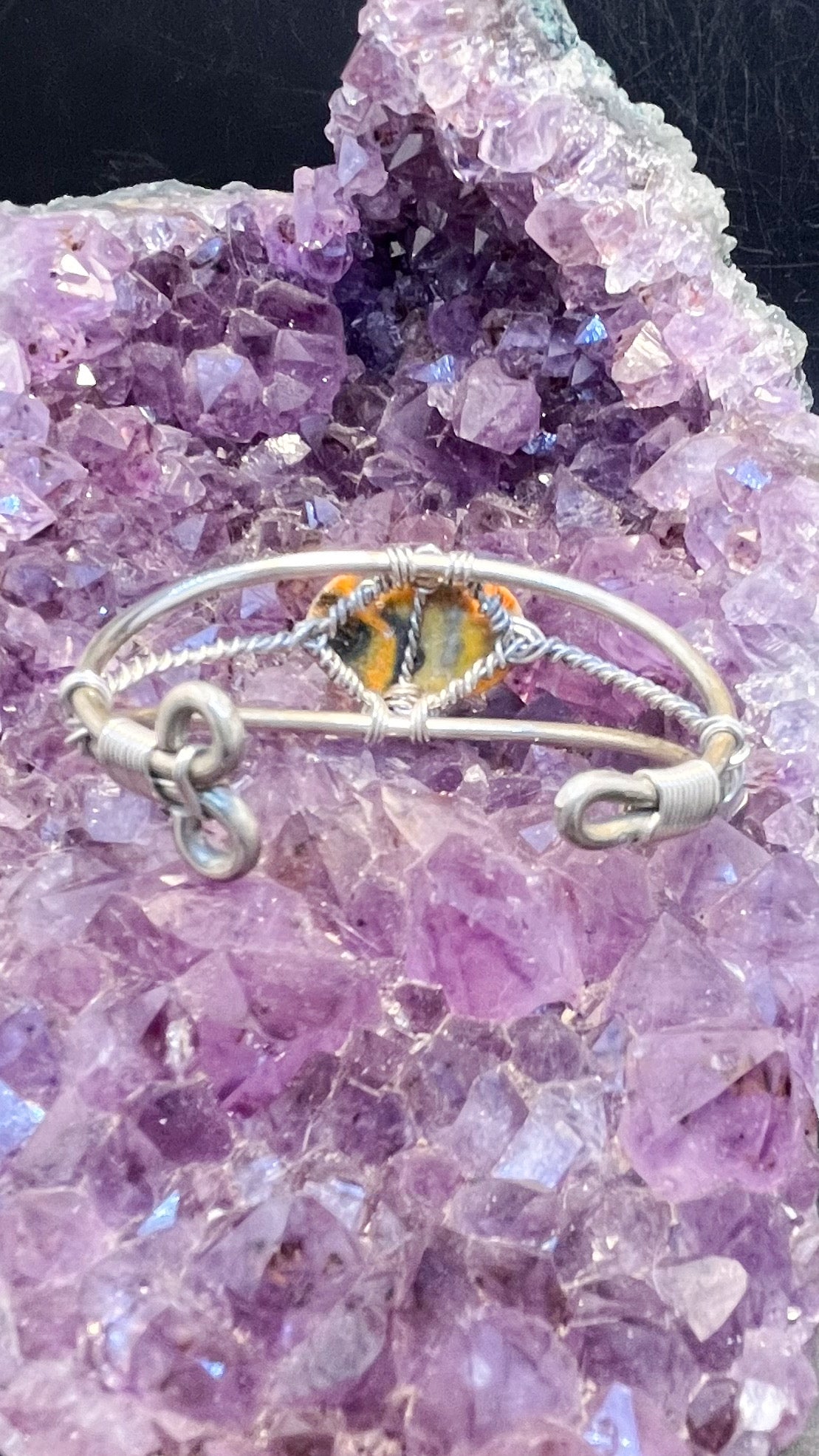 Bumblebee Jasper Sterling Silver Wirewrapped Bracelet