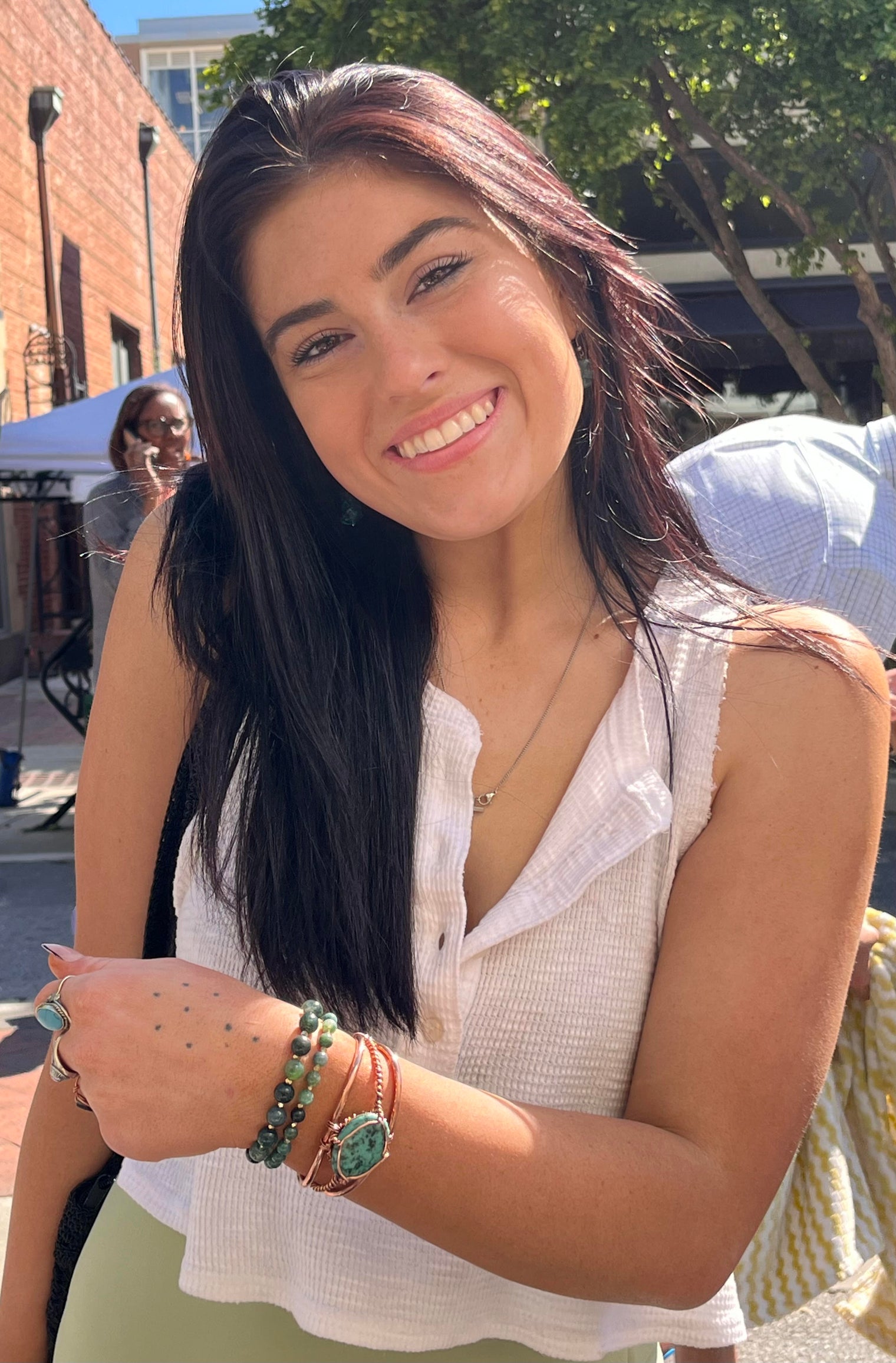 african turquoise copper wire wrapped bracelet