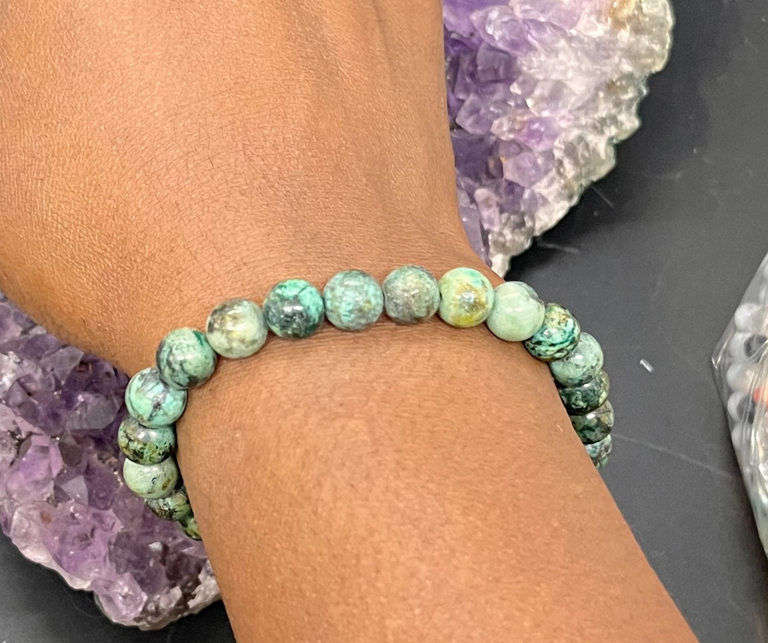 African Turquoise 8mm Stretchy Bracelet