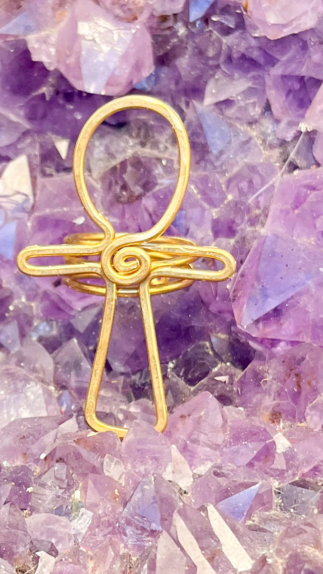 Ankh Brass Handmade Ring