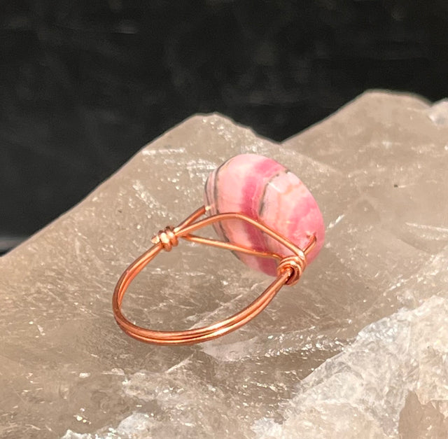 Rhodochrosite from Argentina Copper Bead Ring