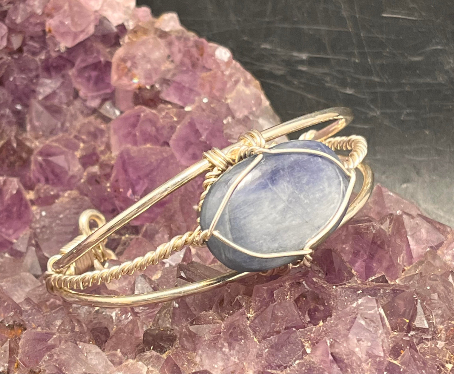 Blue Kyanite Sterling Silver Bracelet