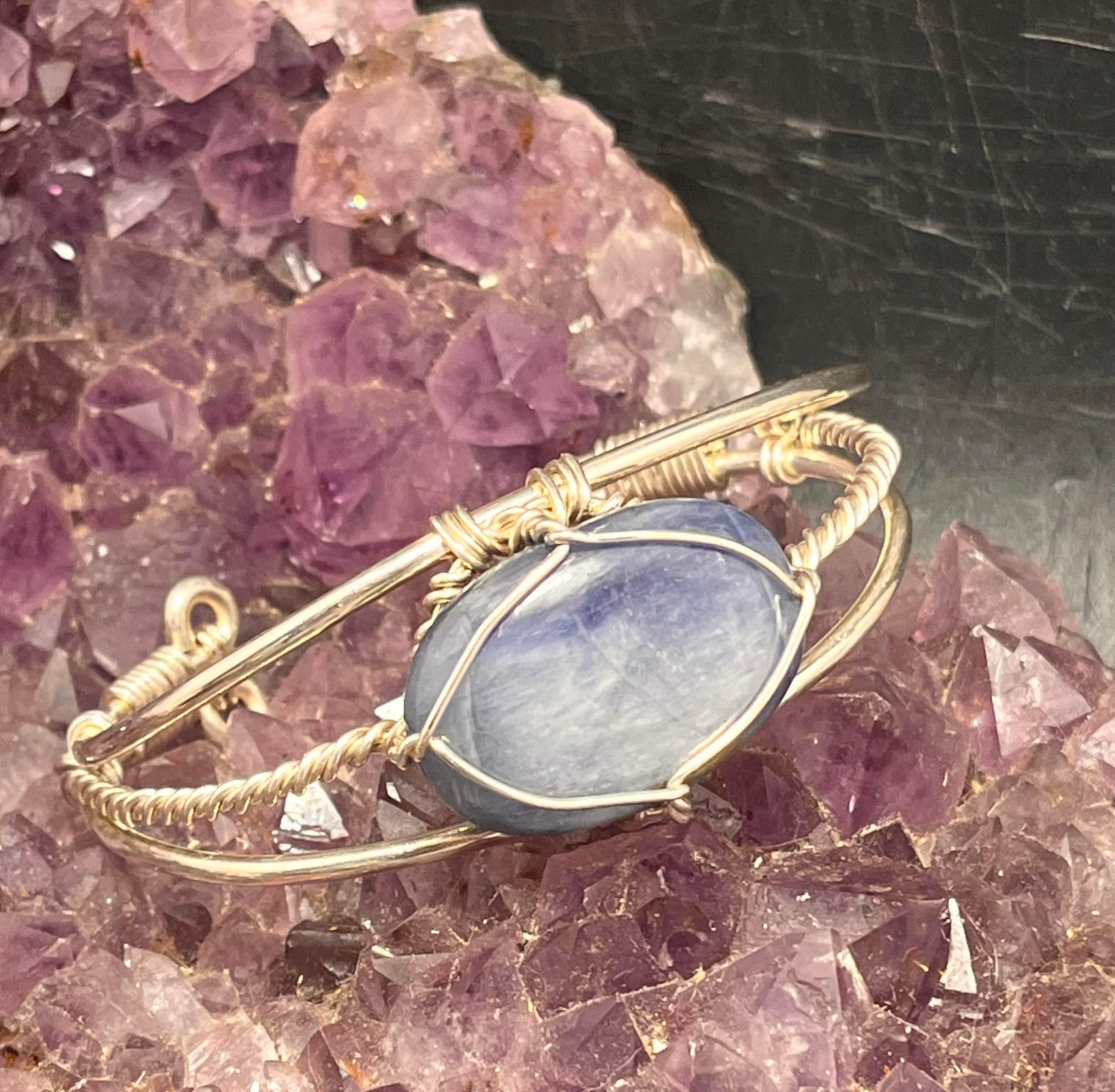 Blue Kyanite Sterling Silver Bracelet