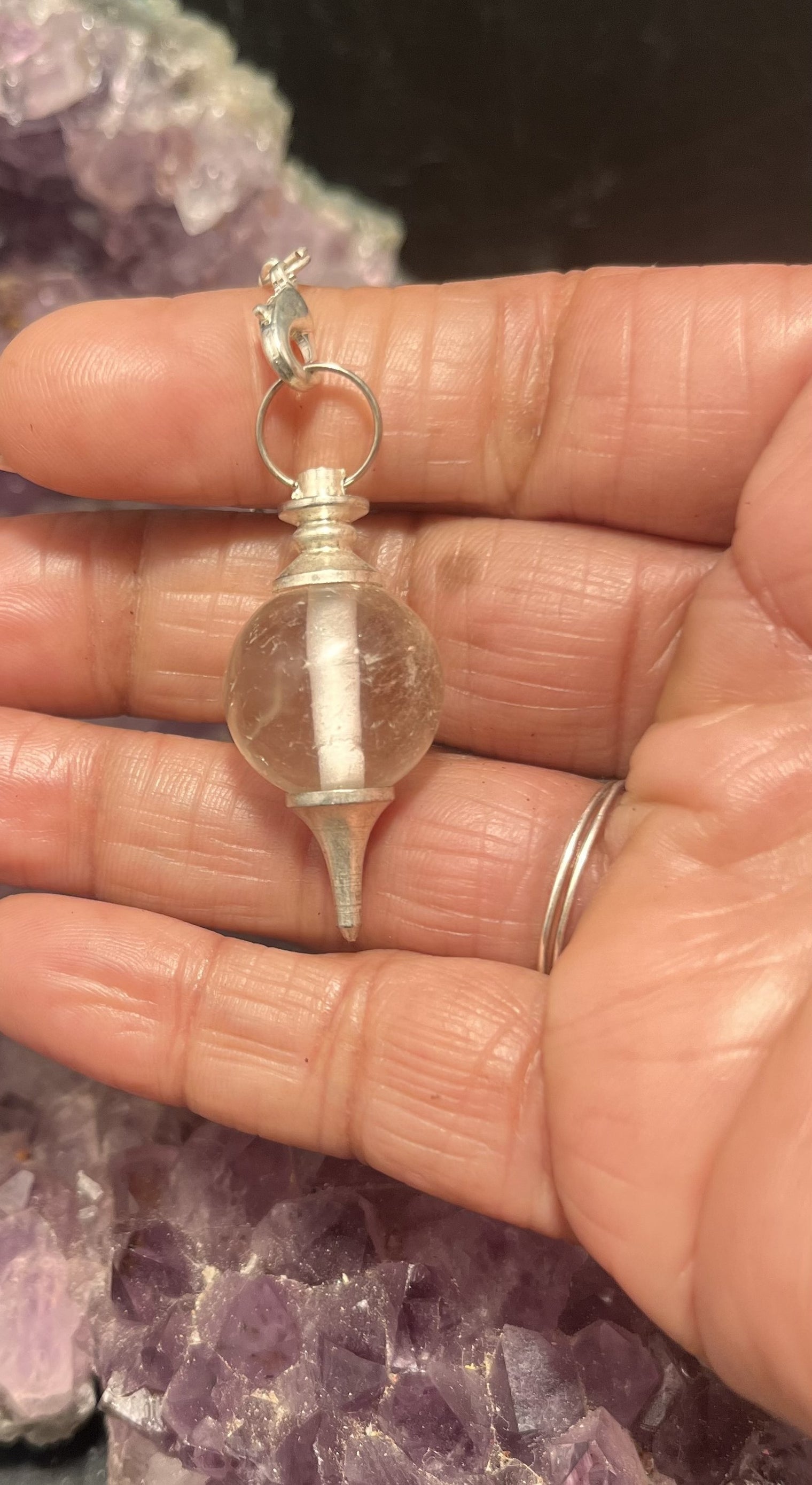 Clear Crystal Quartz Dowsing Pendulum