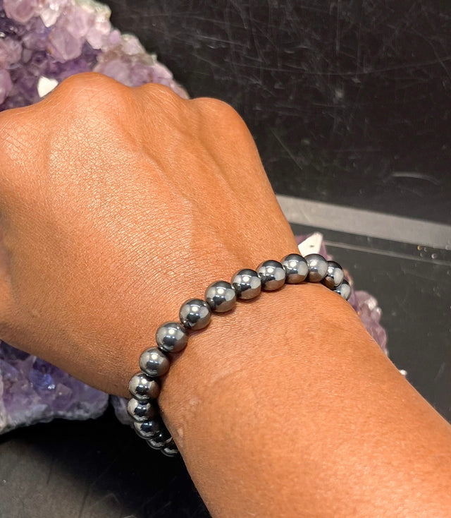 Hematite 8mm Stretchy Bracelet
