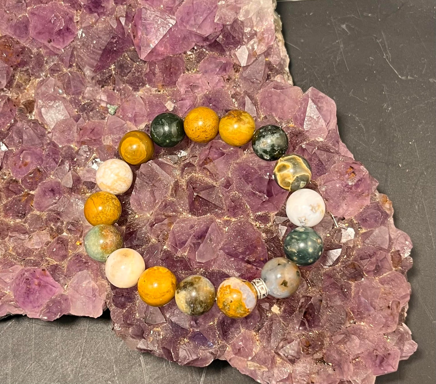 Ocean Jasper 12 mm Stretchy Bracelet