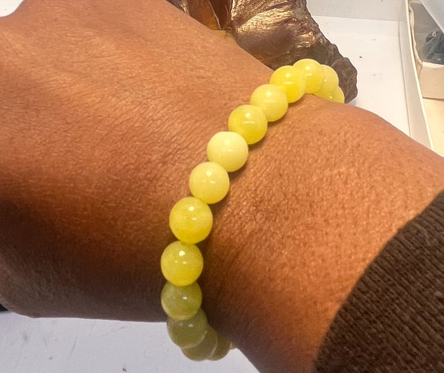Yellow Serpentine 8mm Stretchy Bracelet