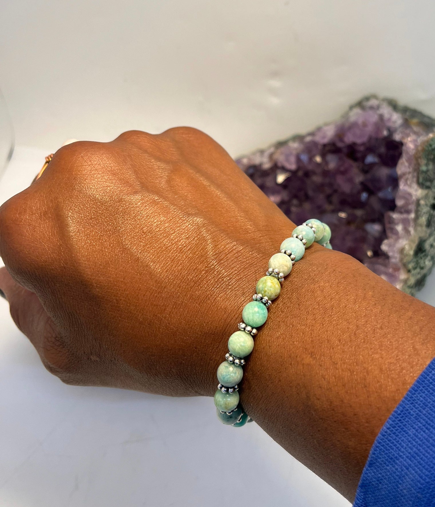 Amazonite EMF Protection Stretchy Bracelet
