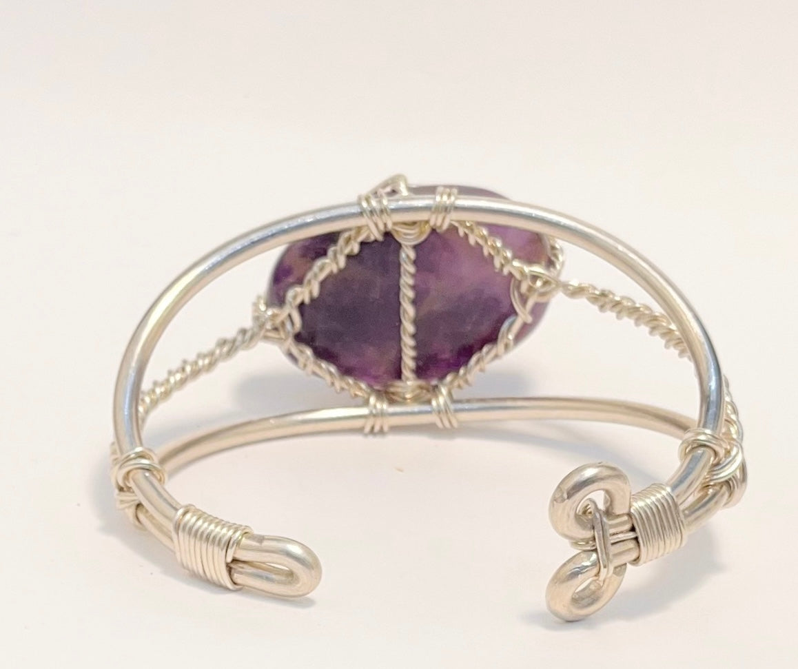 Amethyst Sterling Silver Wirewrapped Bracelet