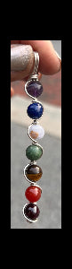 chakra gemstone pendant sterling silver with amethyst, lapis lazuli, blue lace agate, african jade, tigers eye, carnelian and garnet