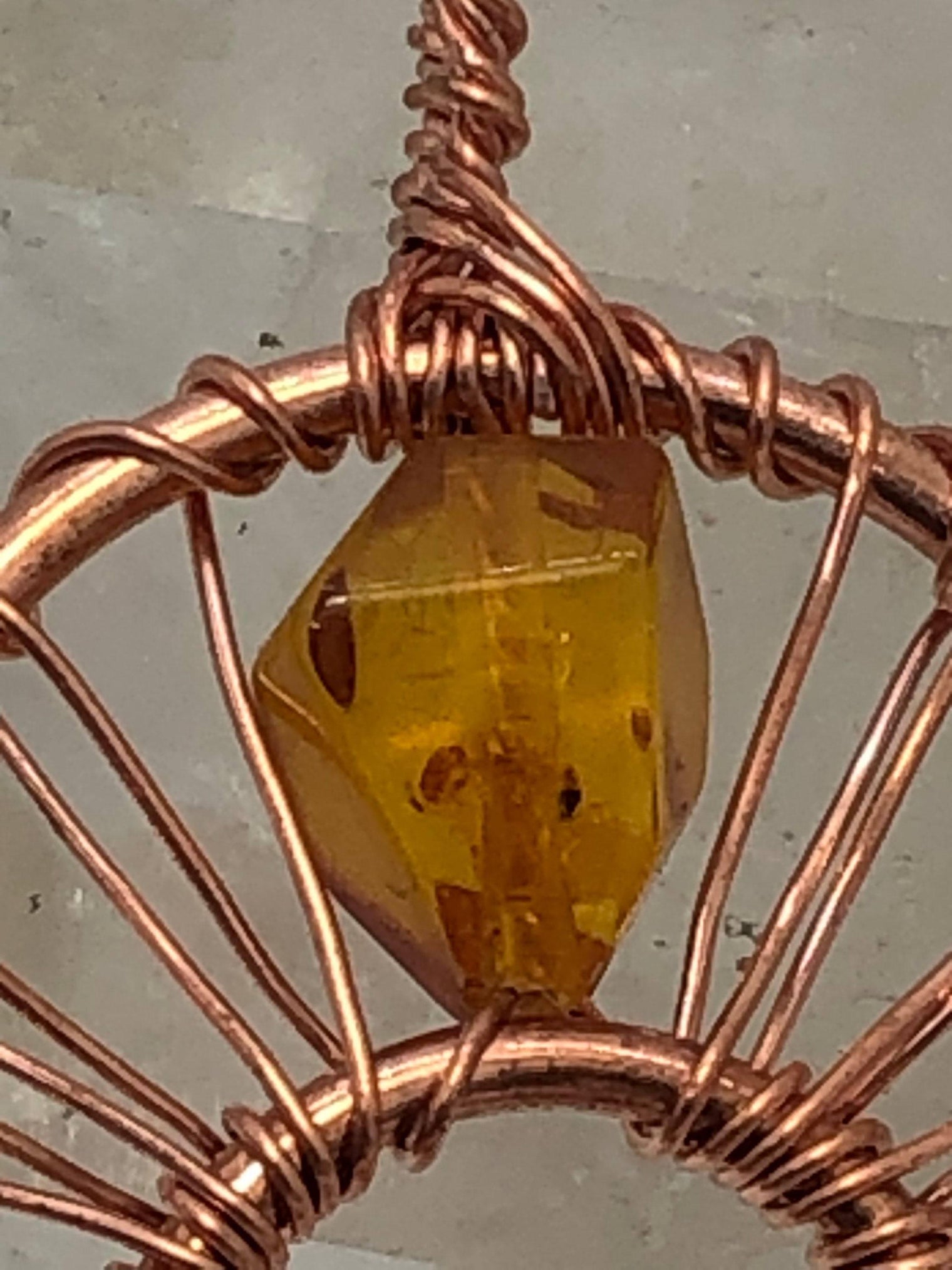 Genuine Baltic Amber Copper Egyptian Kemetic Coptic Cross Ankh Wirewrapped Wearable Pendant Necklace - Infinite Treasures, LLC