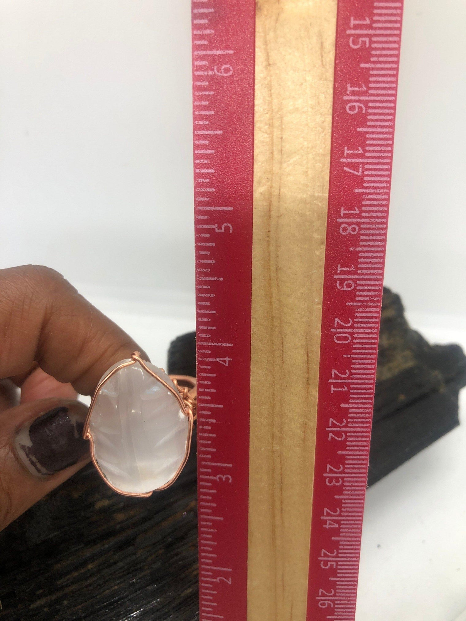 Moroccan Selenite Crystal Copper Wirewrapped Ring by Infinite Treasures,LLC - Infinite Treasures, LLC
