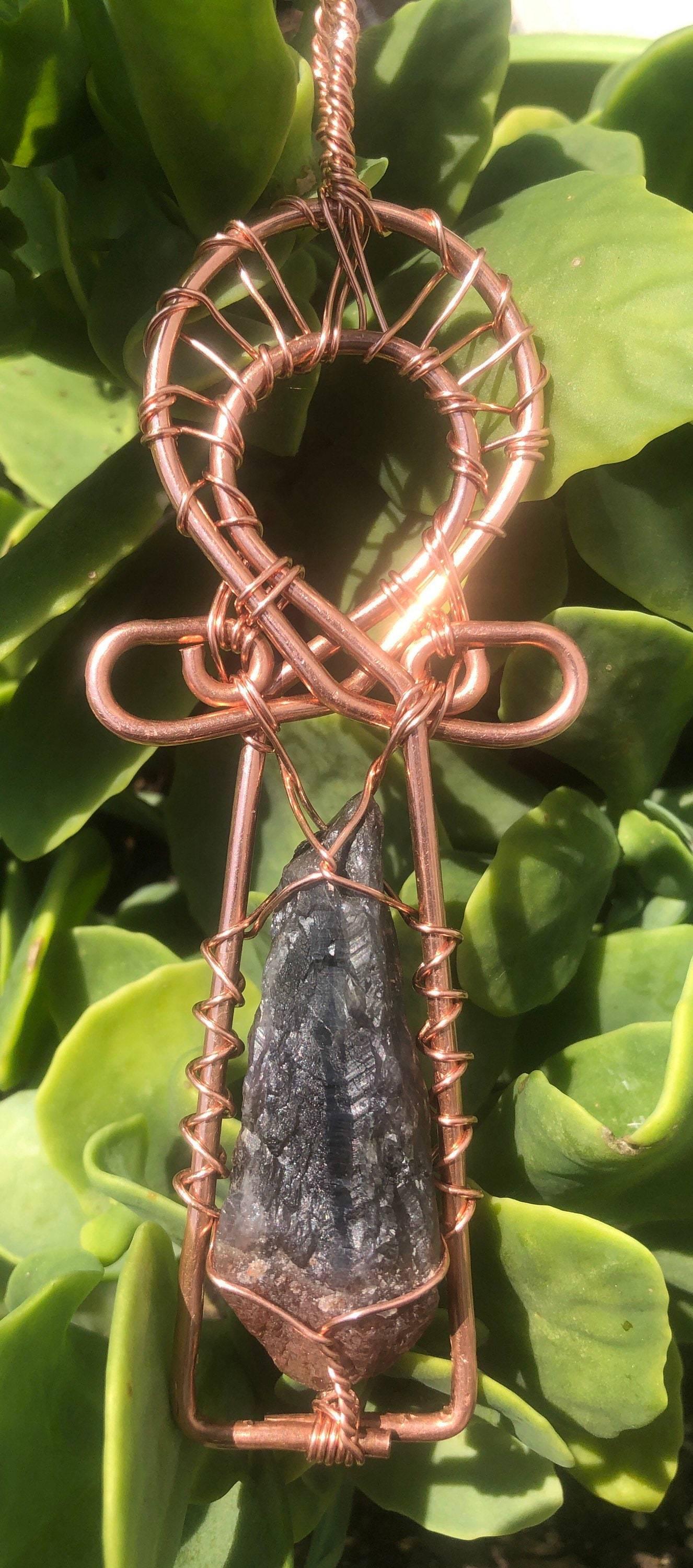 Auralite 23 Copper Ankh Wearable Pendant Necklace - Infinite Treasures, LLC