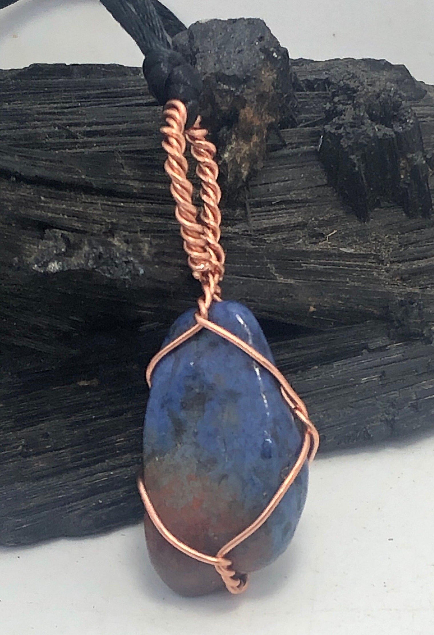 Dumortierite Copper Pendant Necklace - Infinite Treasures, LLC