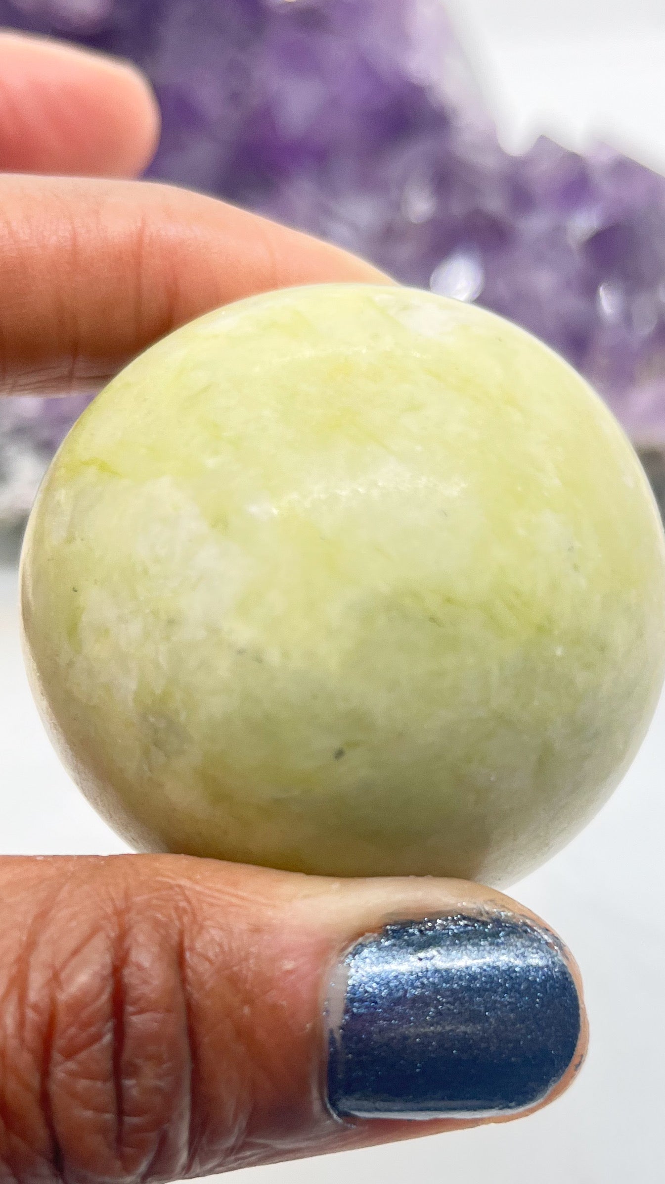 Nephrite Jade Sphere 2 inch~ 50MM with Stand