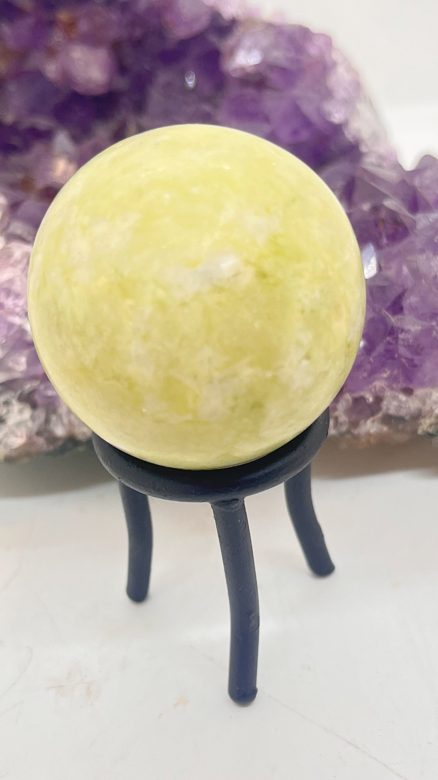 Nephrite Jade Sphere 2 inch~ 50MM with Stand