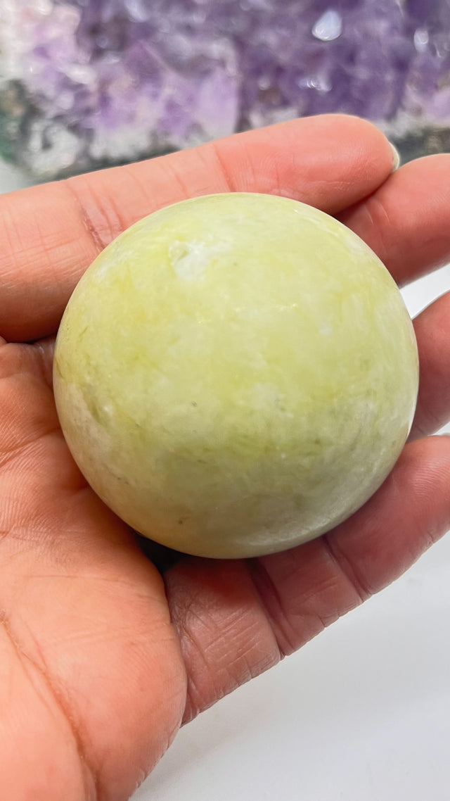 Nephrite Jade Sphere 2 inch~ 50MM with Stand