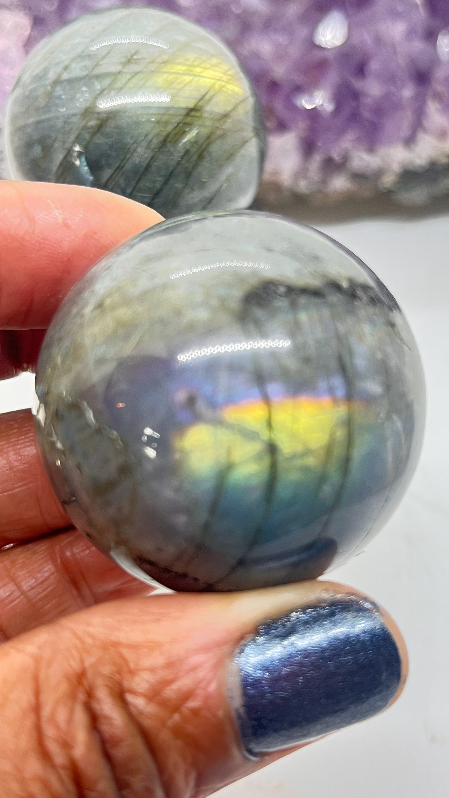 Labradorite 1.5 inch ~ 35mm Sphere with Stand