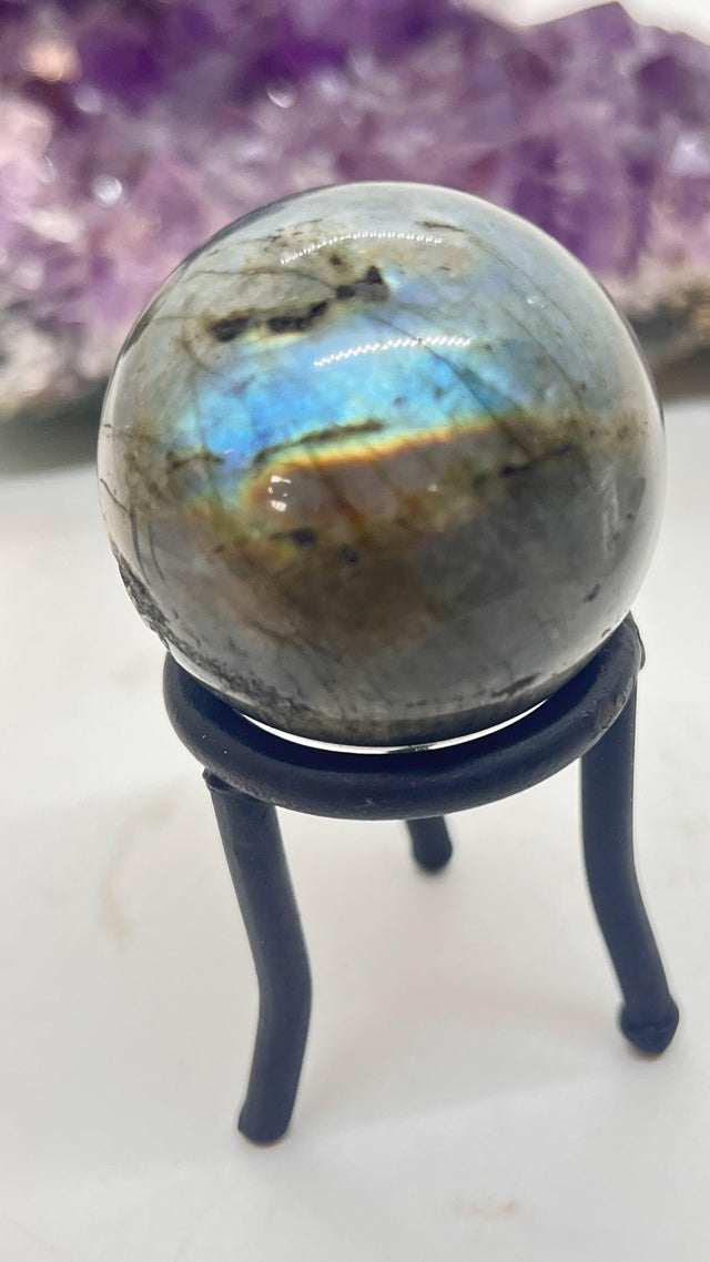 Labradorite 1.5 inch ~ 35mm Sphere with Stand