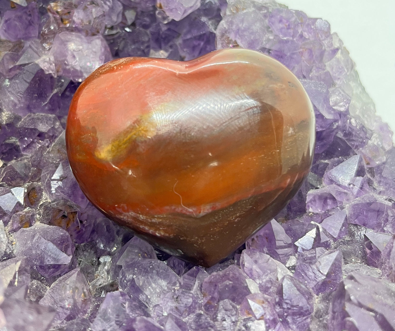 Petrified Wood 2.5-inch Heart Crystal Mineral Specimen