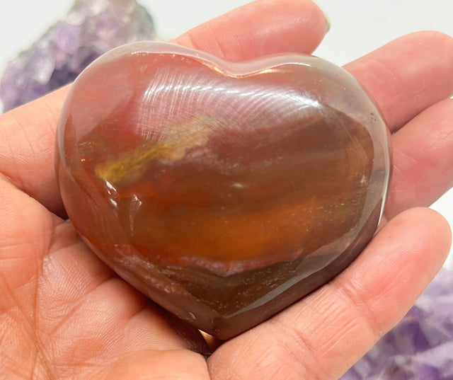 Petrified Wood 2.5-inch Heart Crystal Mineral Specimen