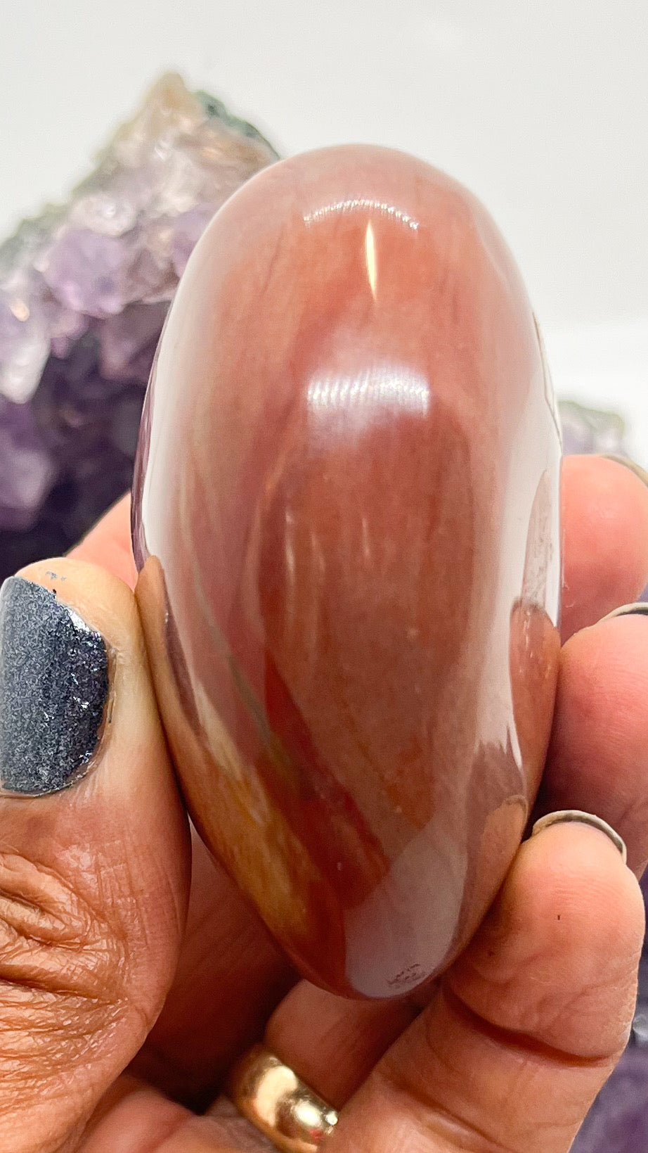 Petrified Wood 3- inch Heart Crystal Mineral Specimen