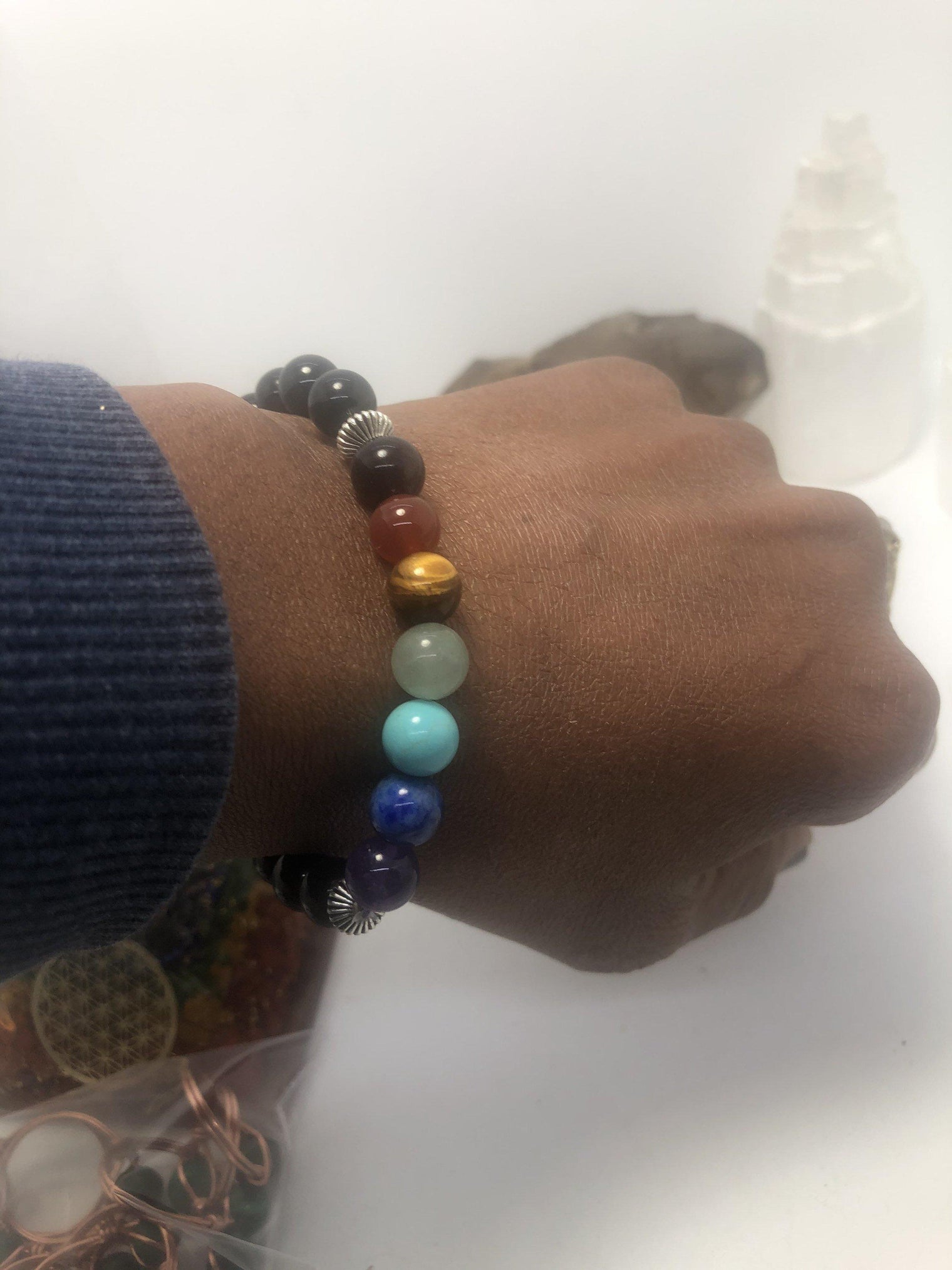 Pick your Gemstone Chakra Stretchy Bracelet - Infinite Treasures, LLC
