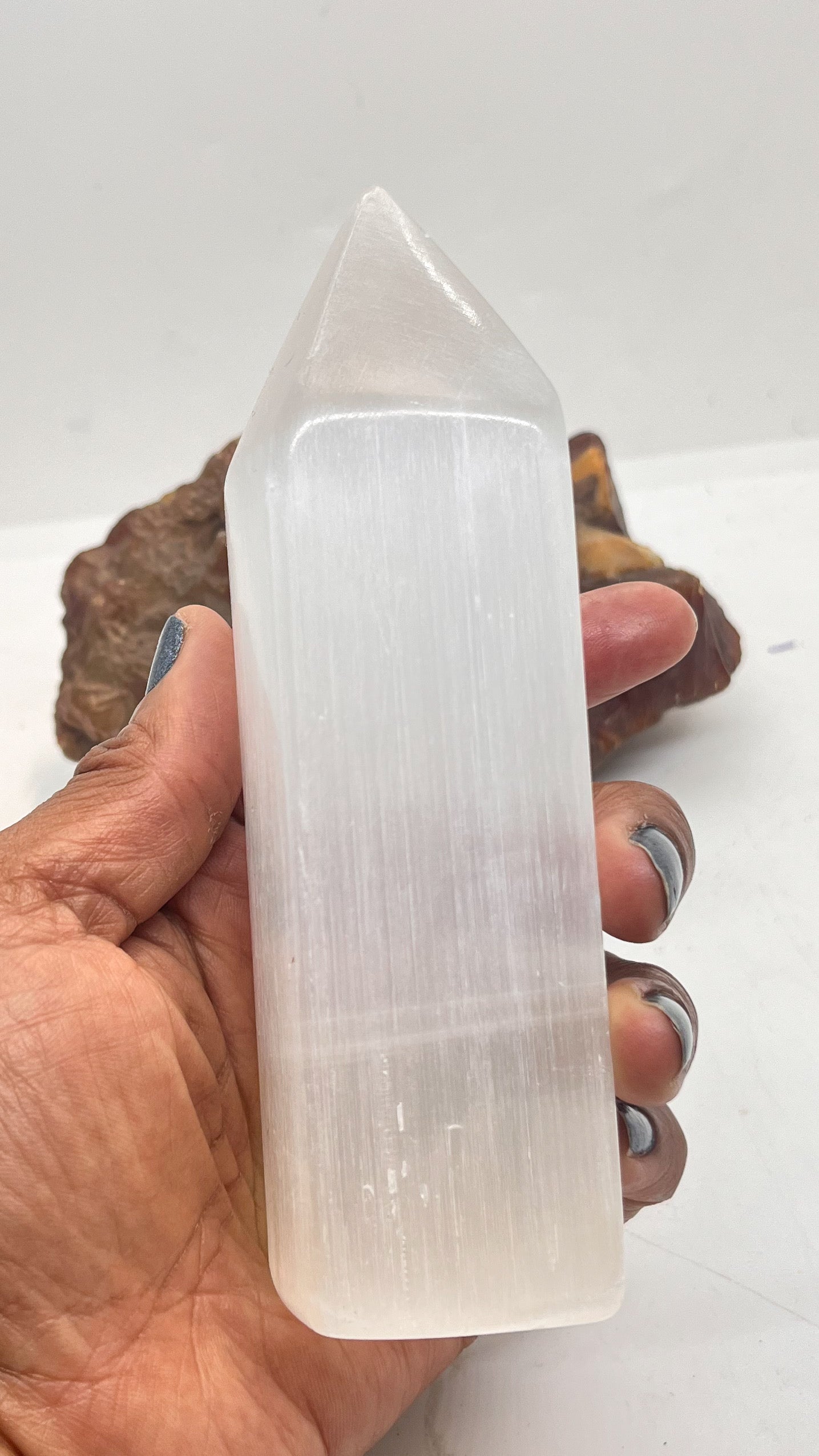 Selenite 6-inch 500g Obelisk Crystal Mineral Specimen