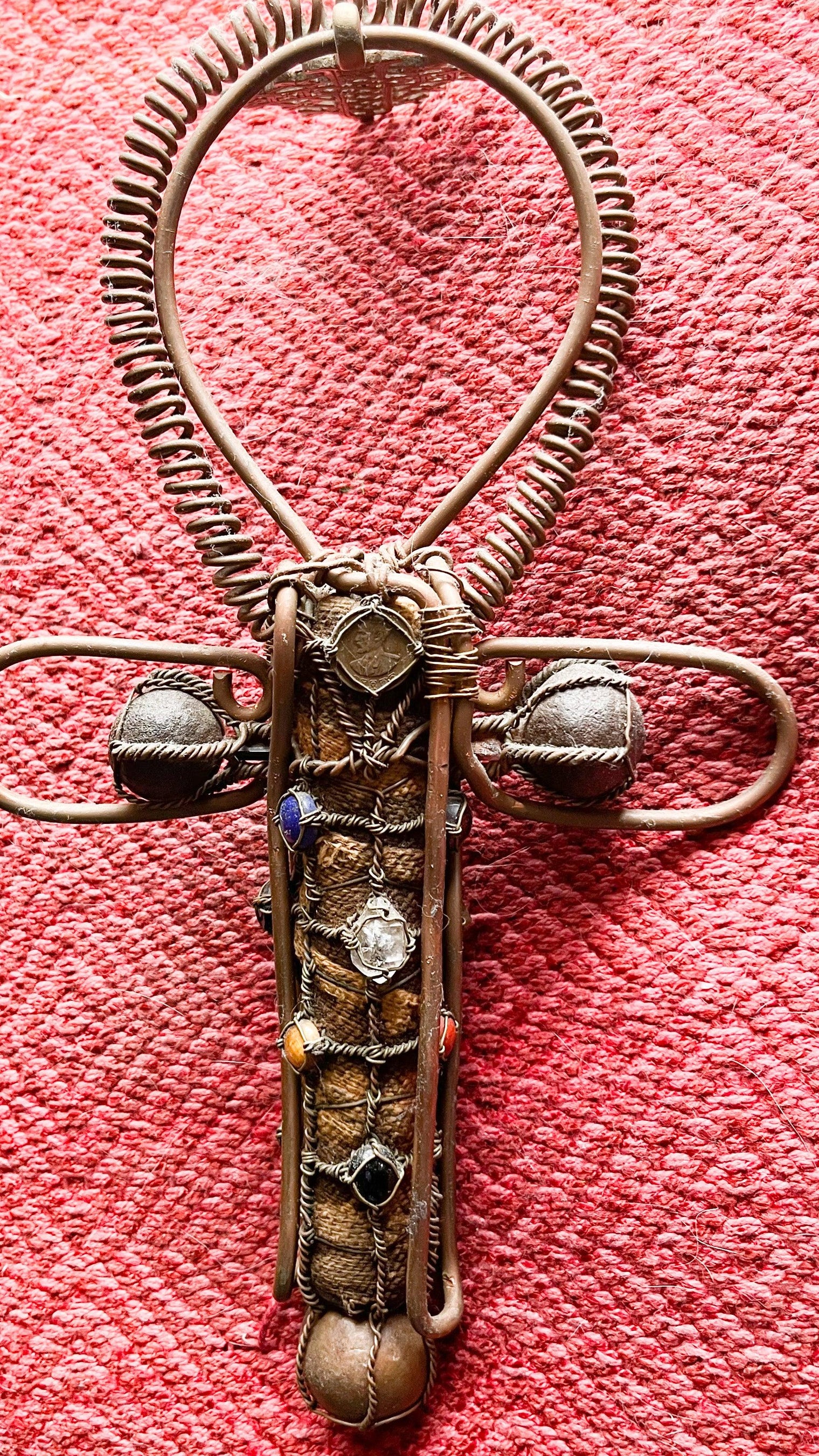 Twelve Stone Copper Handheld Ankh - Infinite Treasures, LLC