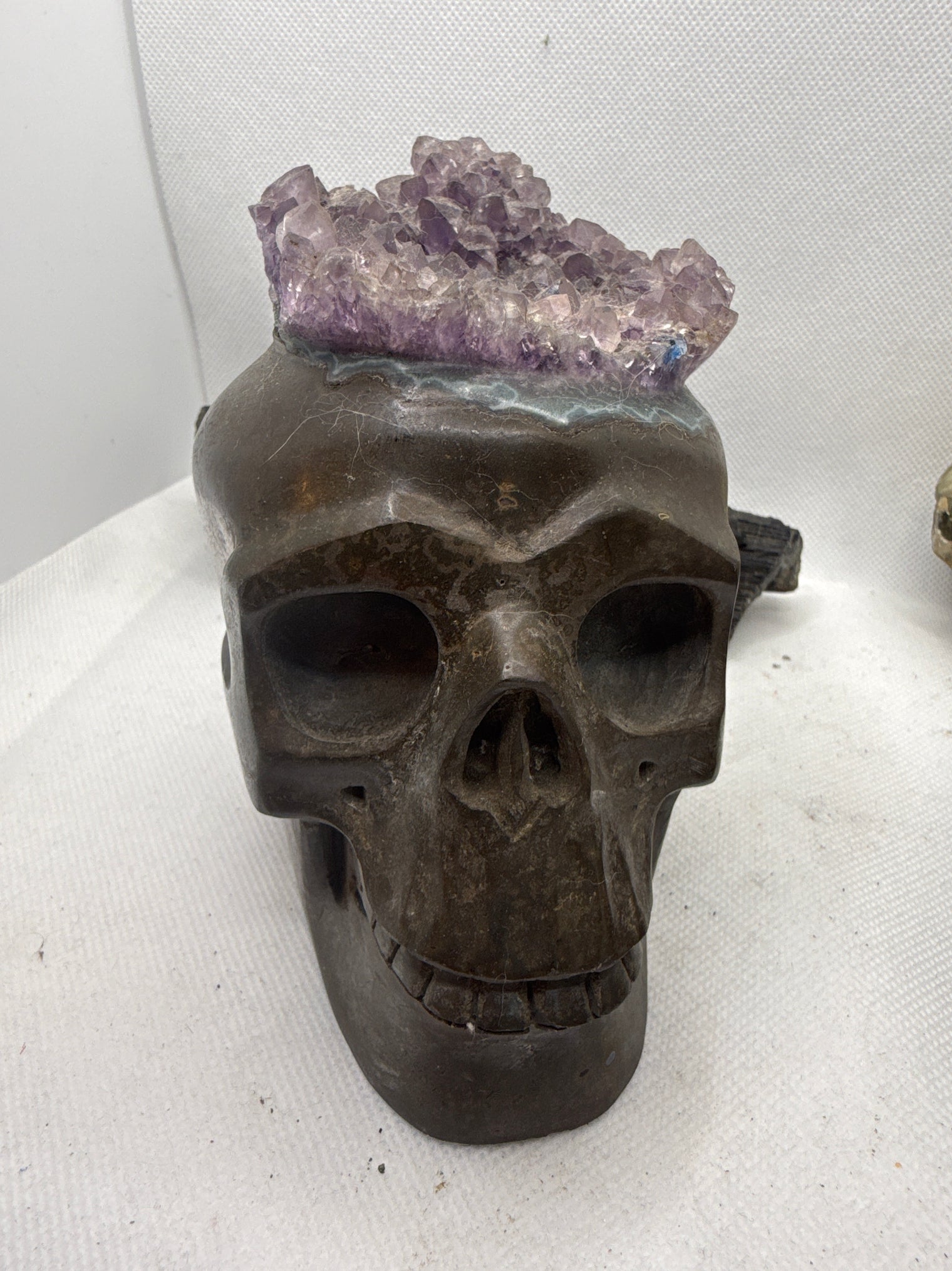 Amethyst Skull Druzy Geode 3.7 LB UNIQUE!